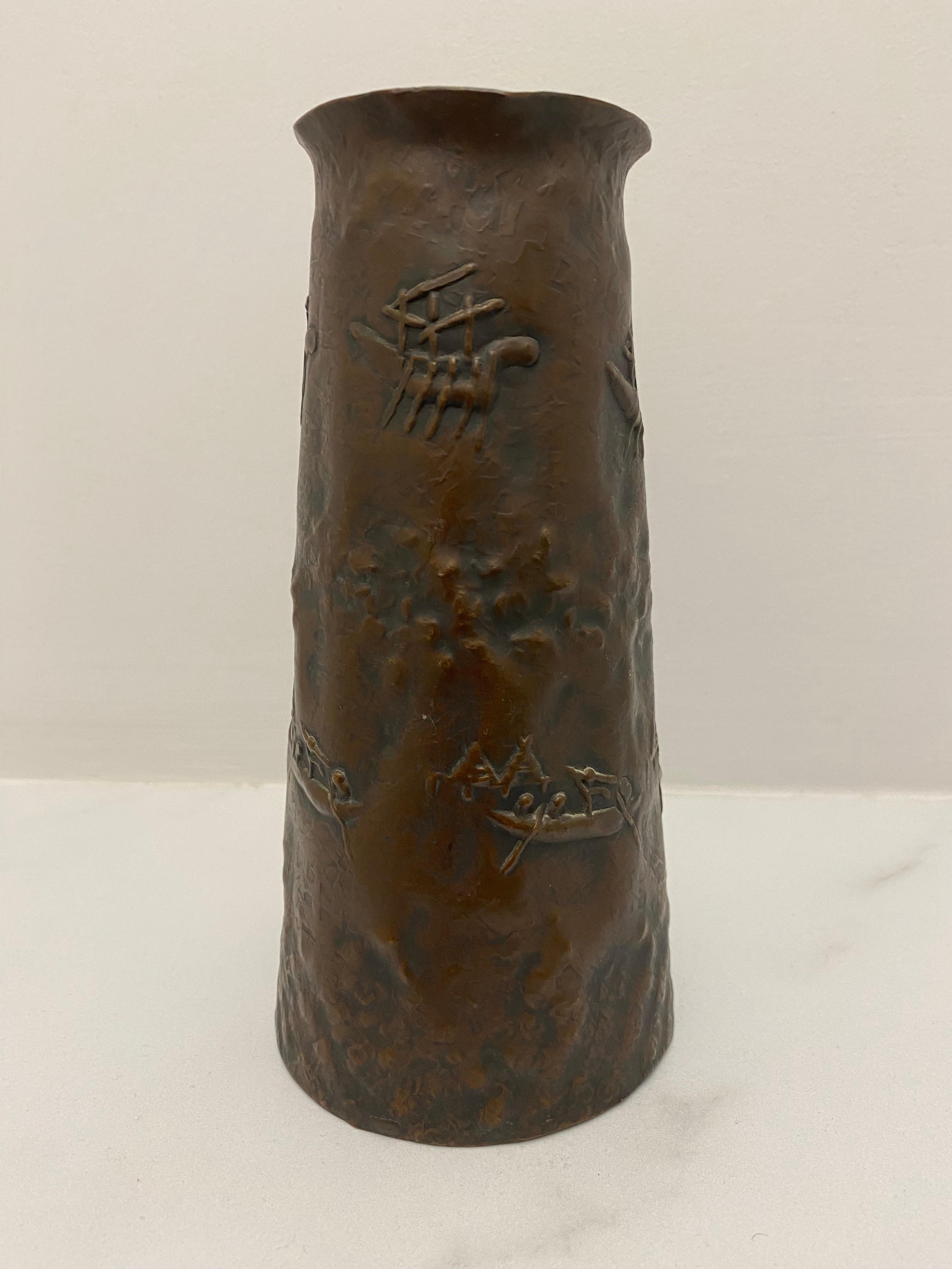 Moderne brutalistische Vase aus der Mitte des Jahrhunderts von Angelo Bragalini (Italienisch) im Angebot