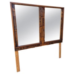 Mid-Century Modern Brutalist Wall Mirror by Lane "Pueblo" Collection
