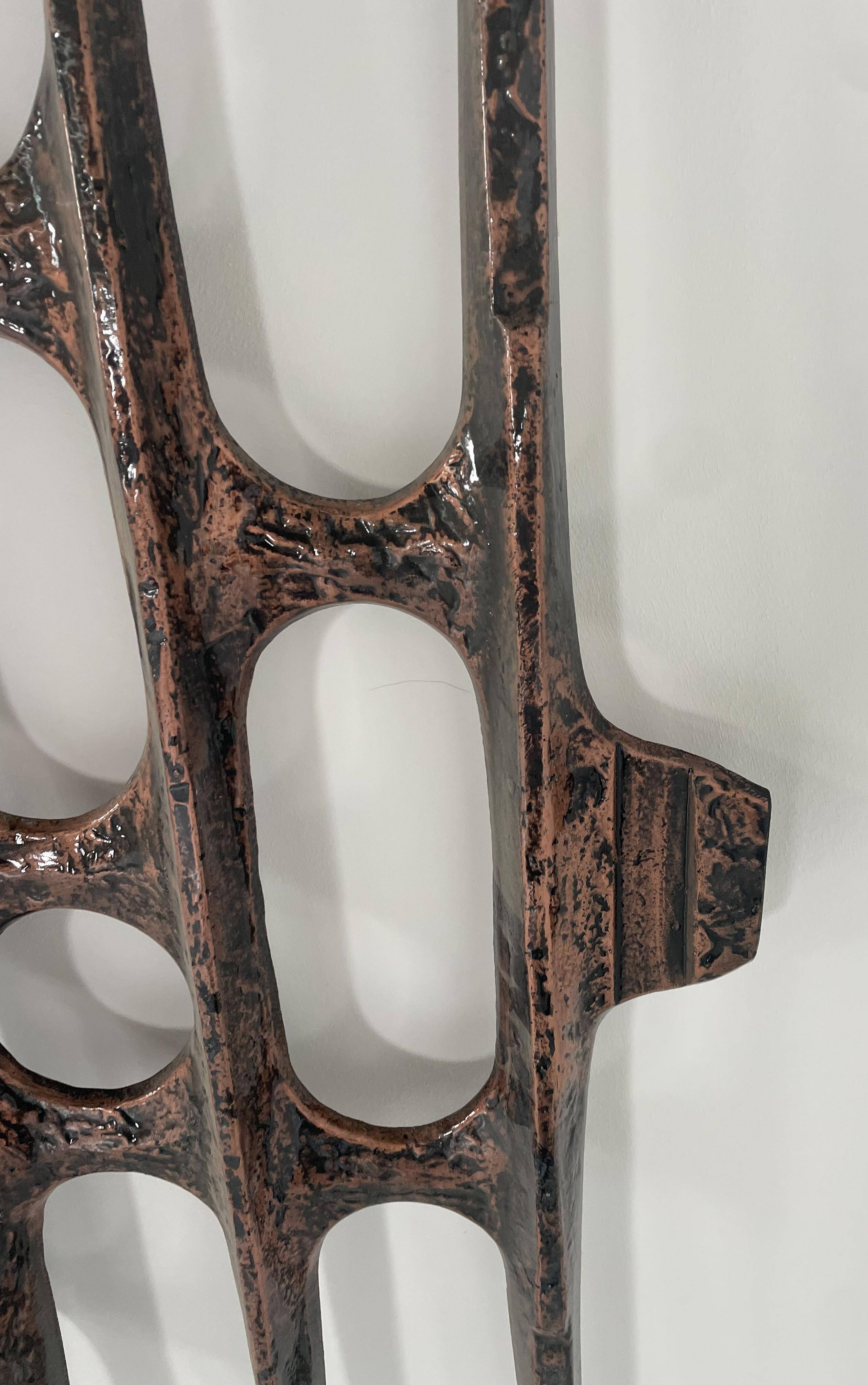 European Mid-Century Modern Brutalist Wall-Mounted Sculpture, 1960s For Sale