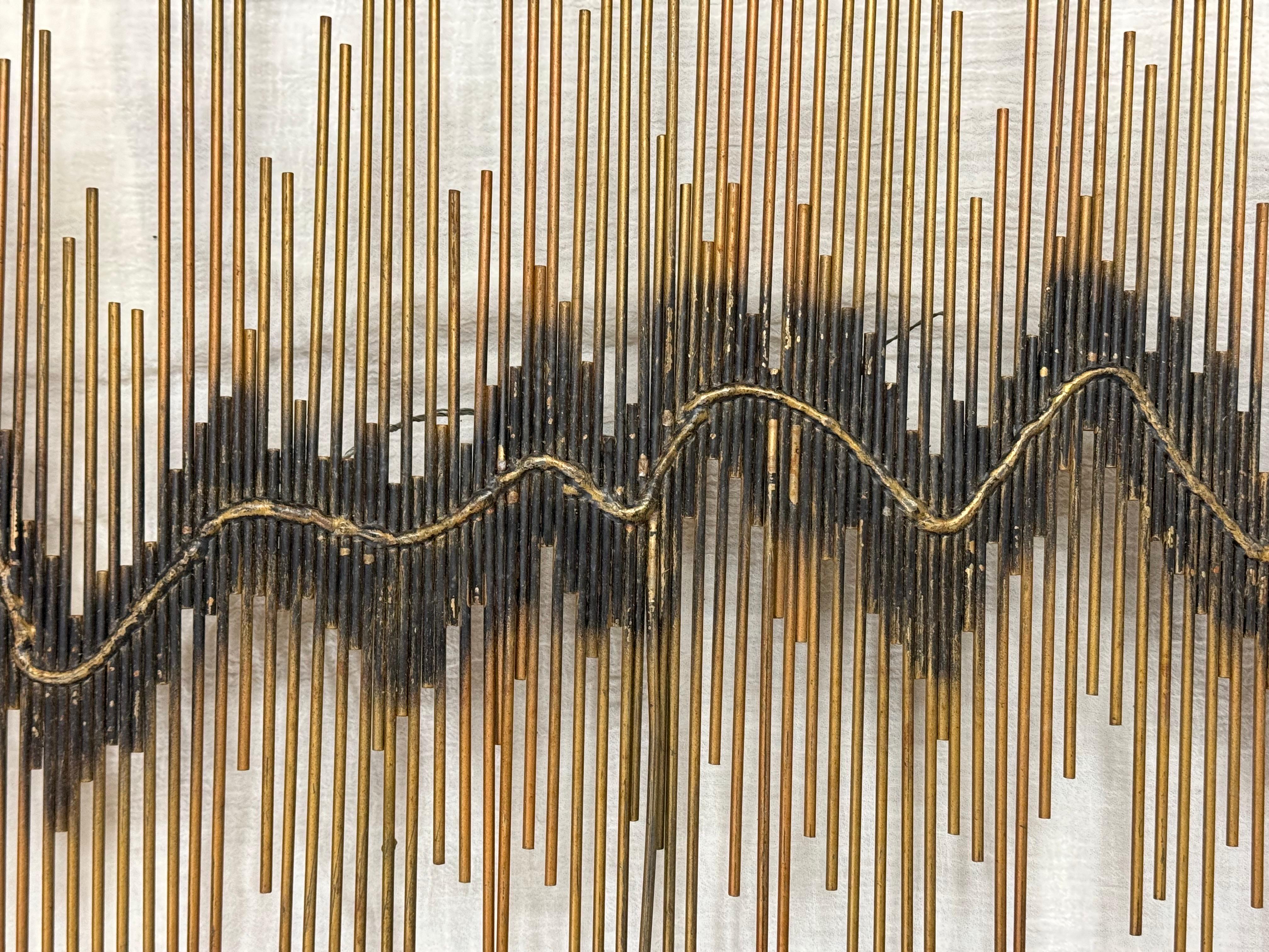 Mid Century Modern Brutalist Wall Sculpture (Metall) im Angebot