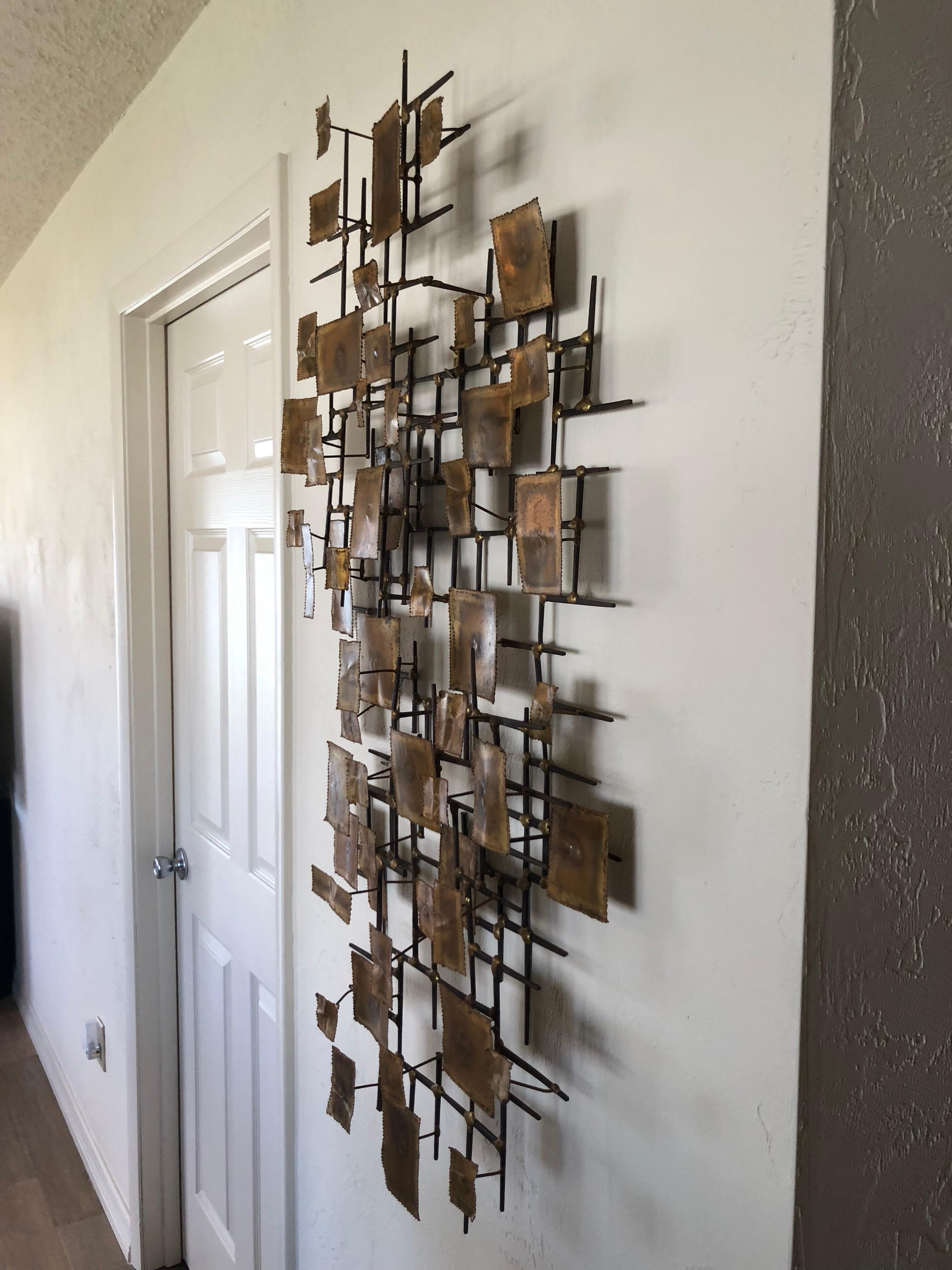 Metal Mid-Century Modern Brutalist Wall Sculpture