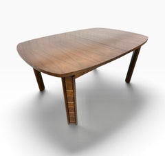 Mid-Century Modern Brutalist Walnut Dining Table