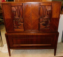 Mid-Century Modern Brutalist Walnut Gentleman's Chest of Drawers Armoire