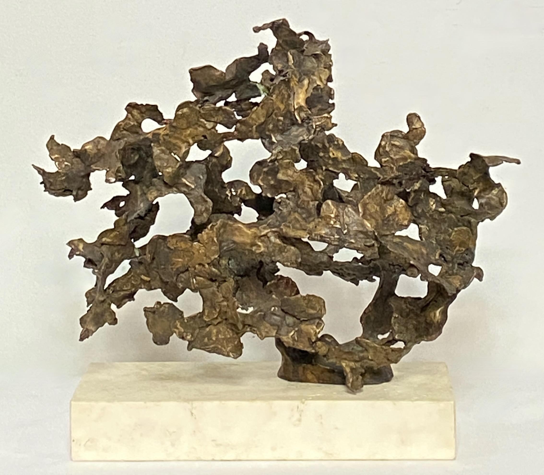 20th Century Mid Century Modern Brutalists Bronze Abstract Sculpture by Emma De Sigaldi For Sale