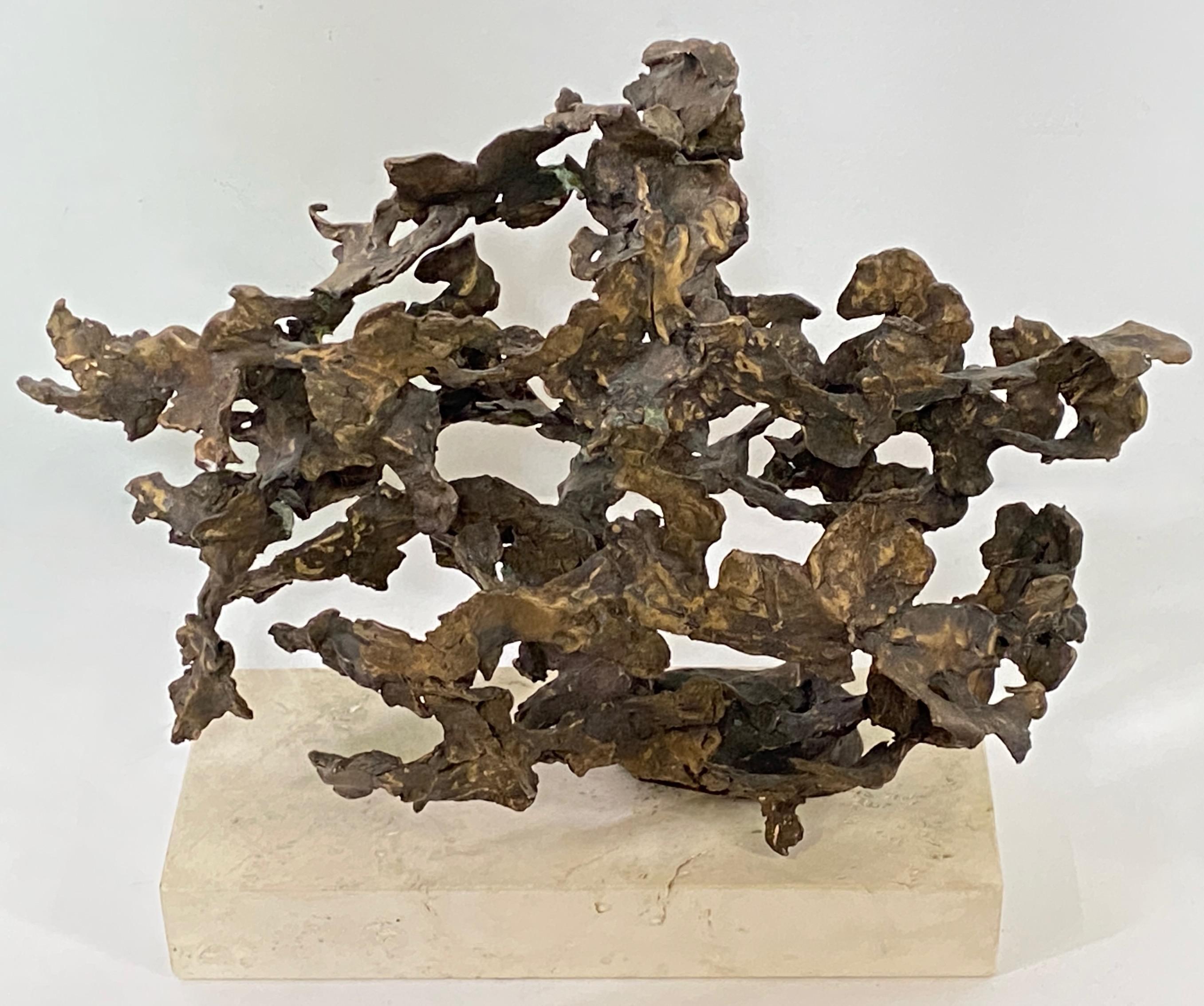 Mid Century Modern Brutalists Bronze Abstract Sculpture by Emma De Sigaldi For Sale 2