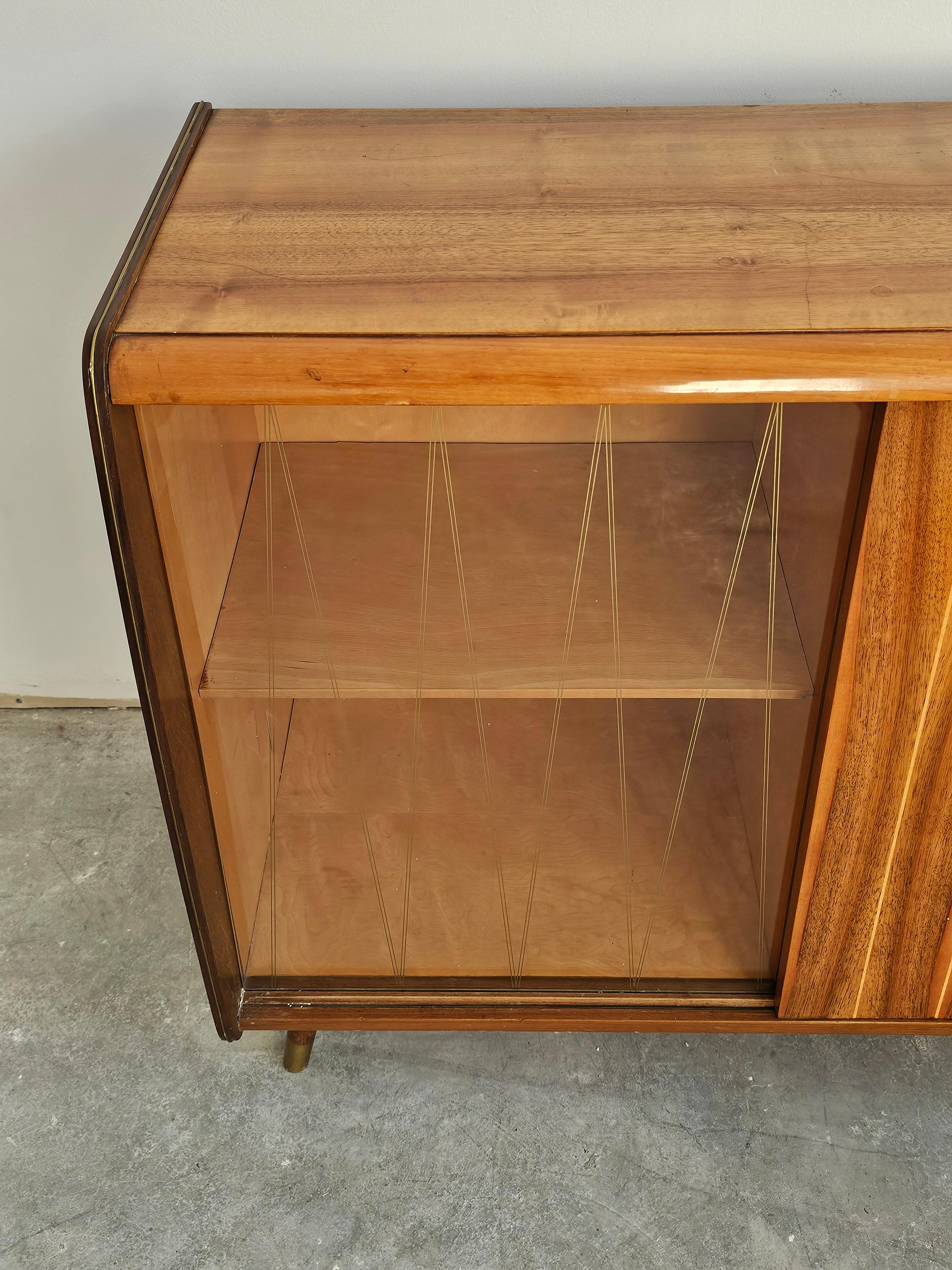 Mid Century Modern Buffet or Vitrine done in walnut, with two compartments For Sale 5