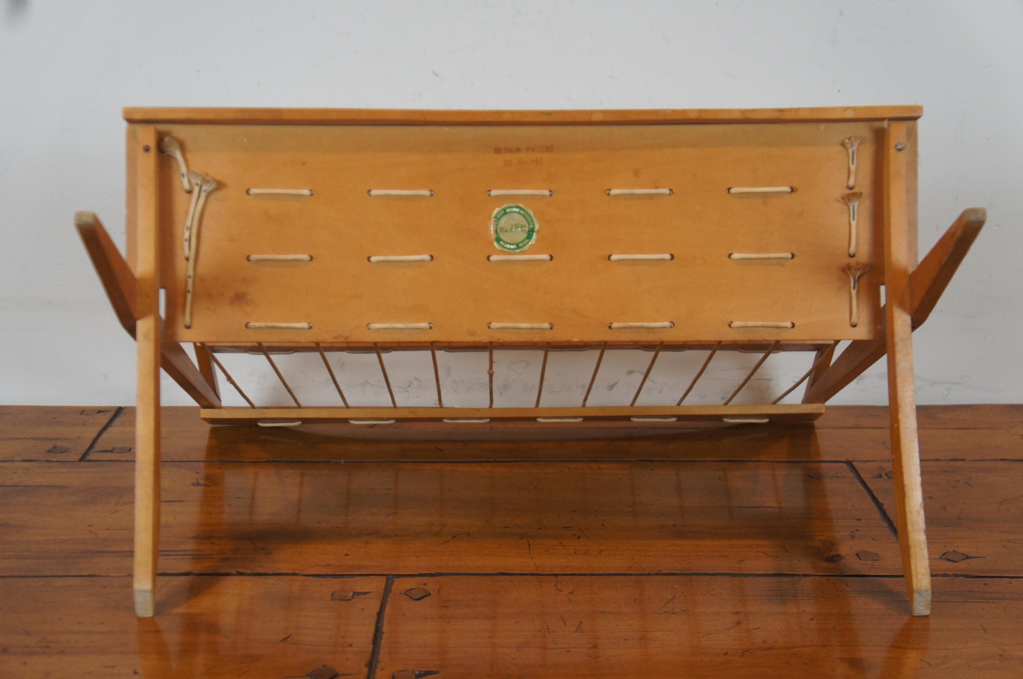 Mid-Century Modern Built Rite Maple and Rope Pipe Magazine Newspaper ...