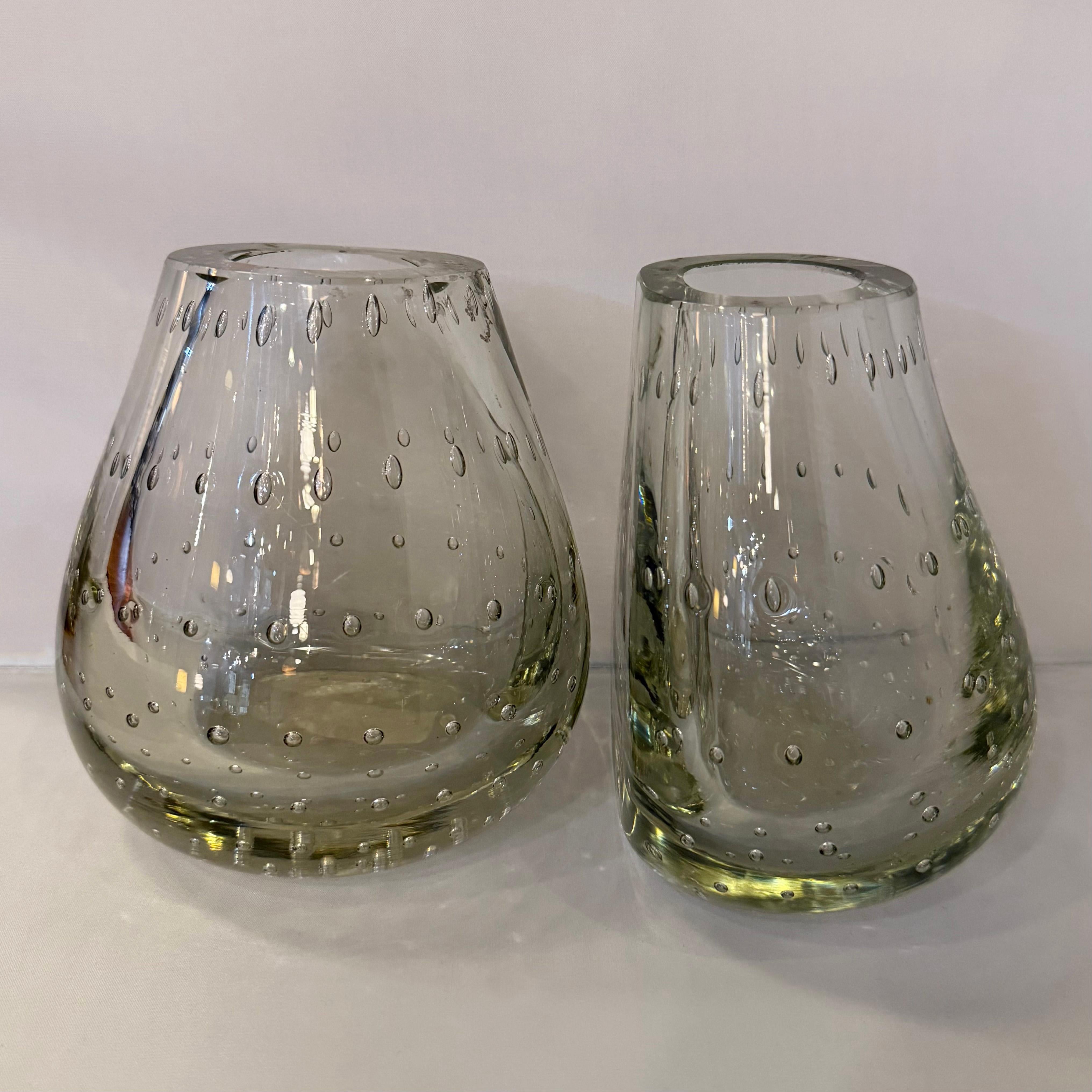 Mid-Century Modern Bullicante Glass Bookend Vases By Carl Erikson For Sale 2