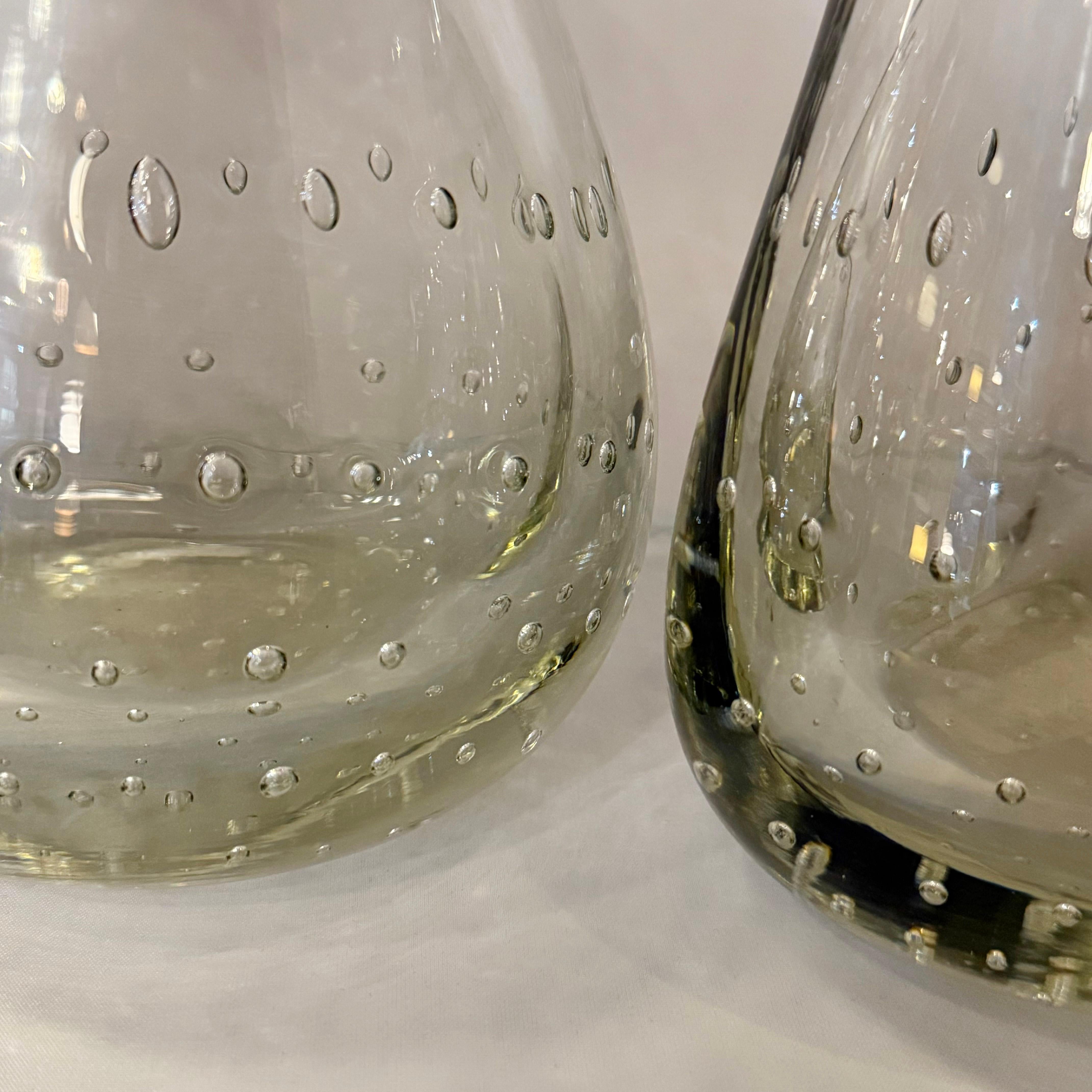 Mid-Century Modern Bullicante Glass Bookend Vases By Carl Erikson For Sale 3