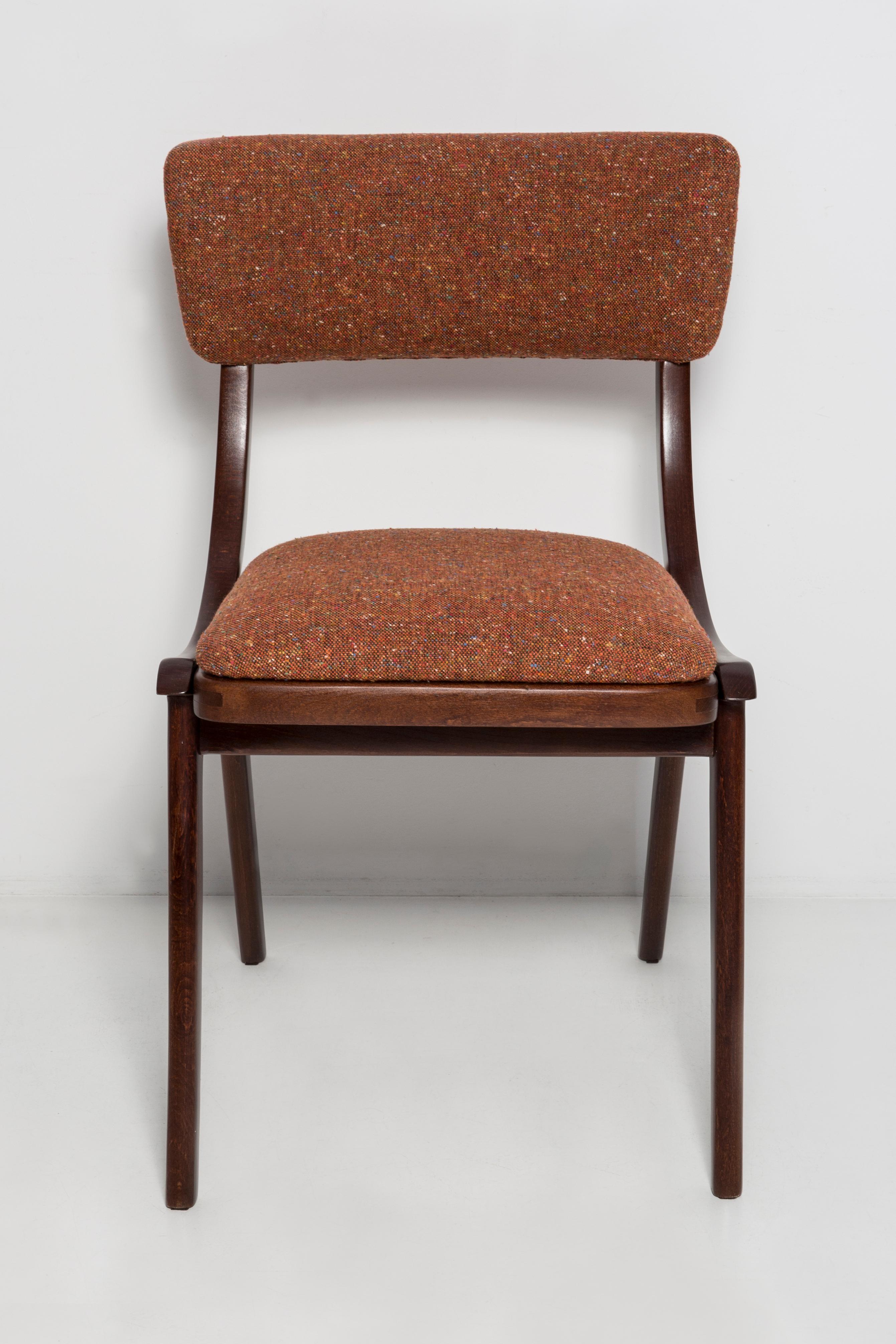 Mid-Century moderno Sedia Bumerang moderna di metà secolo, melange arancione, Polonia, anni '60 in vendita
