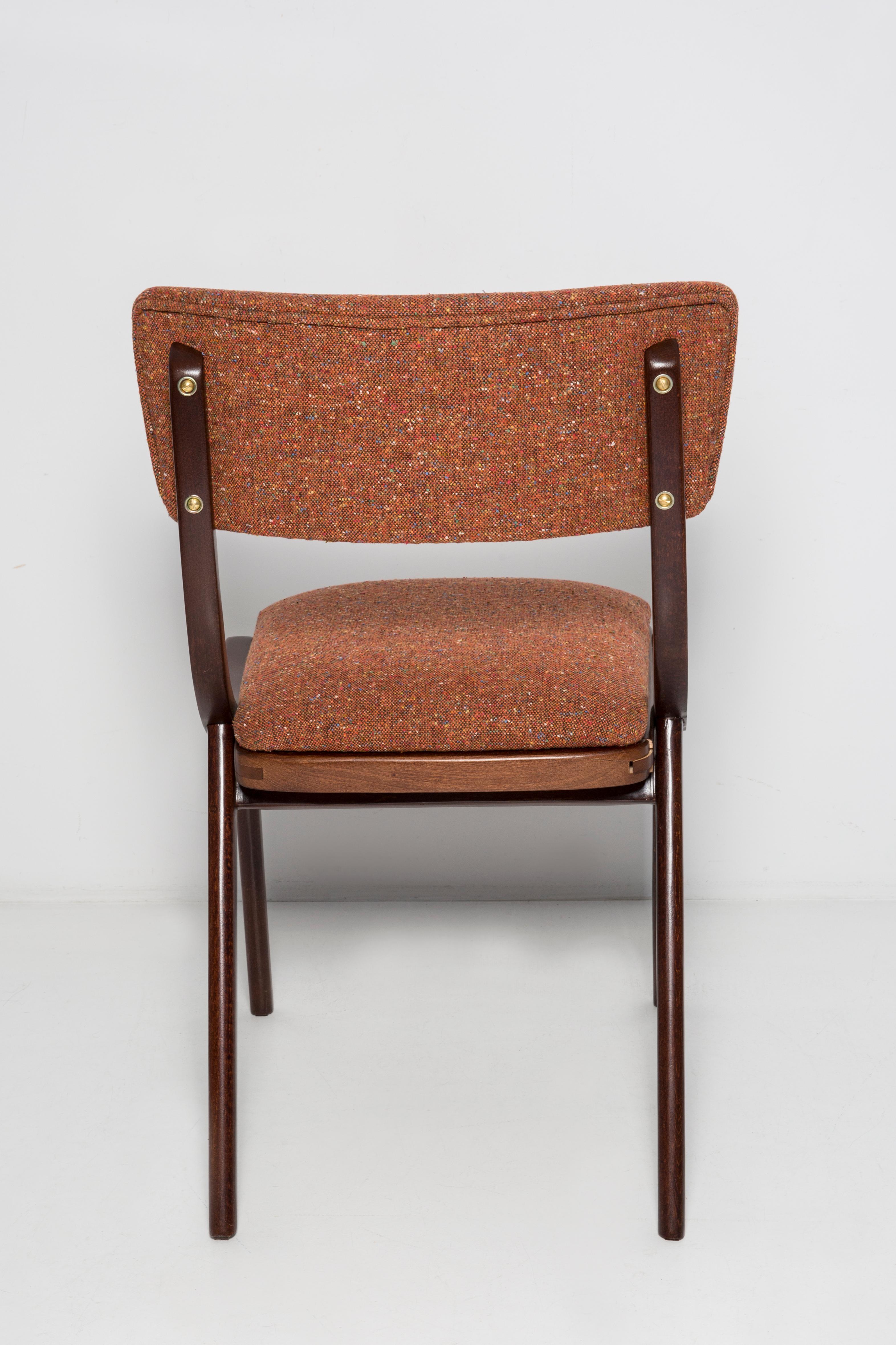 Pelle Sedia Bumerang moderna di metà secolo, melange arancione, Polonia, anni '60 in vendita