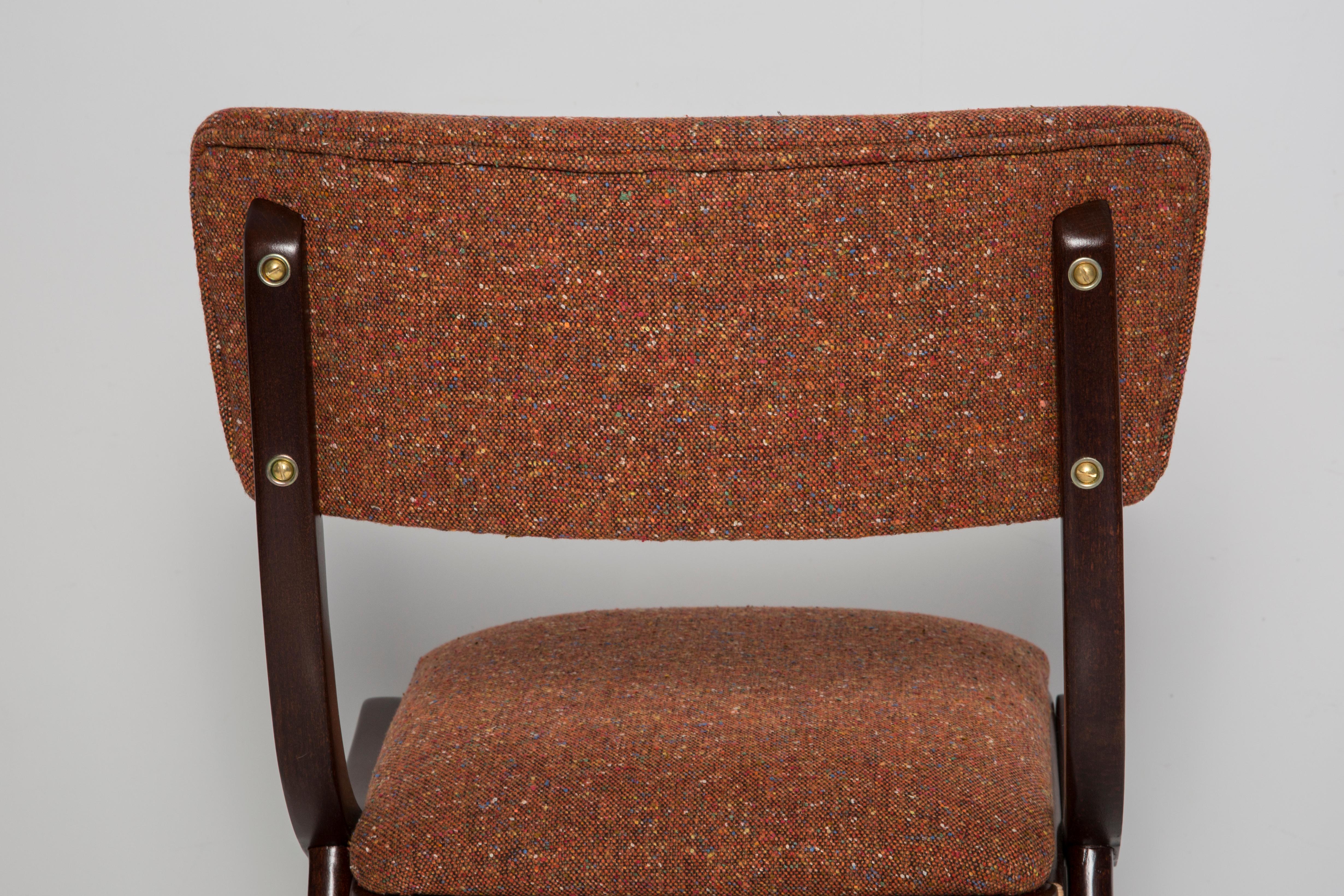 Sedia Bumerang moderna di metà secolo, melange arancione, Polonia, anni '60 in vendita 1