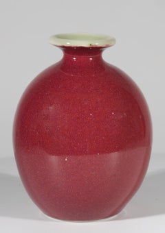 Midcentury Modern Bud Vase Sang de Boeuf Celadon Glaze Signed Art Pottery