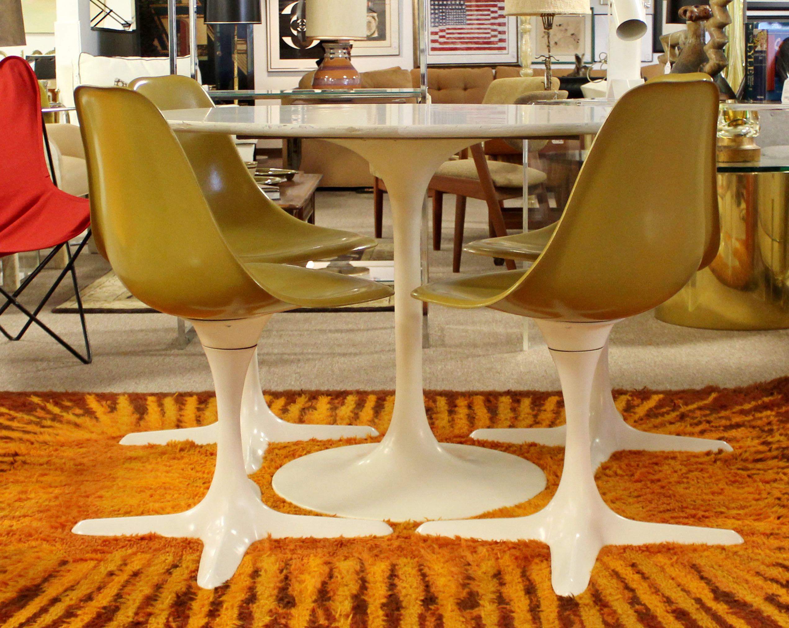 Mid-Century Modern Burke Set of 4 Tulip Propeller Side Dining Chairs, 1960s 4