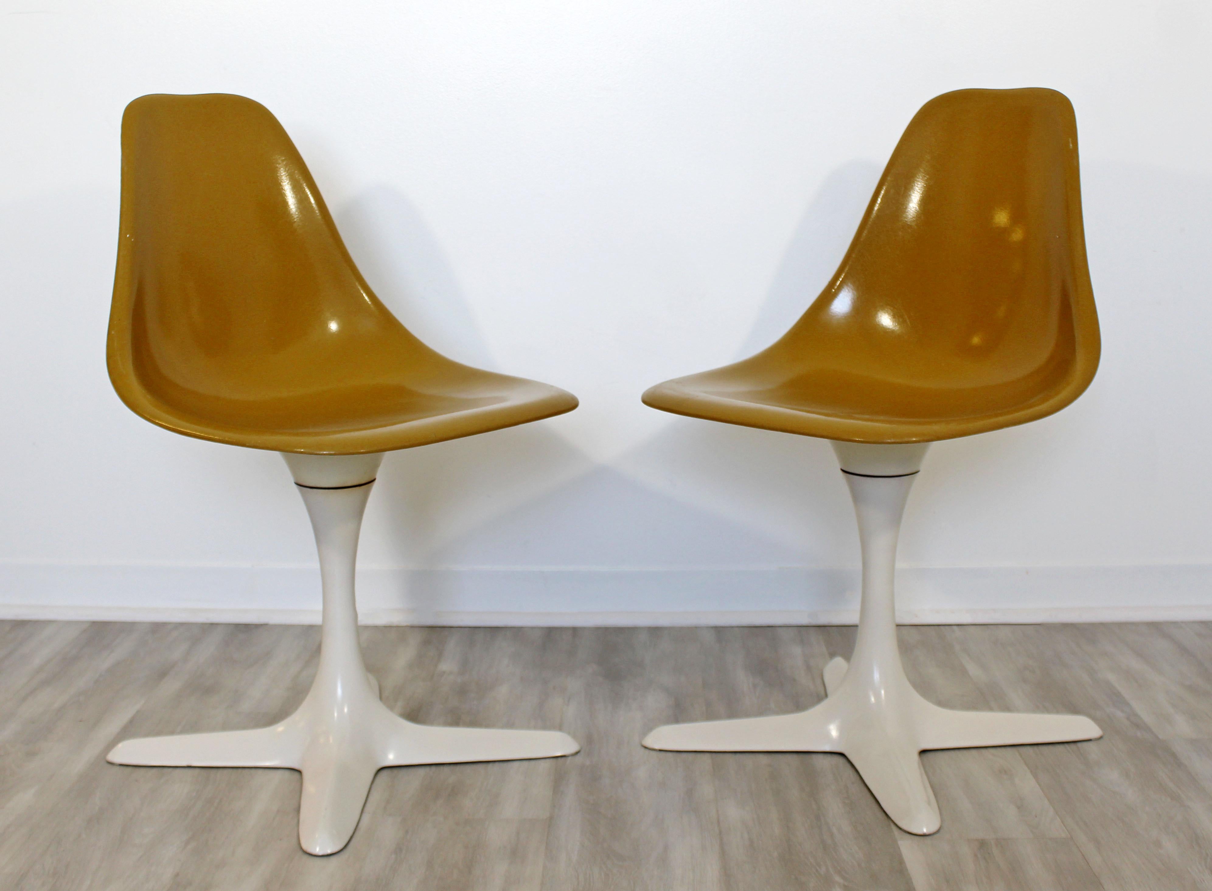American Mid-Century Modern Burke Set of 4 Tulip Propeller Side Dining Chairs, 1960s