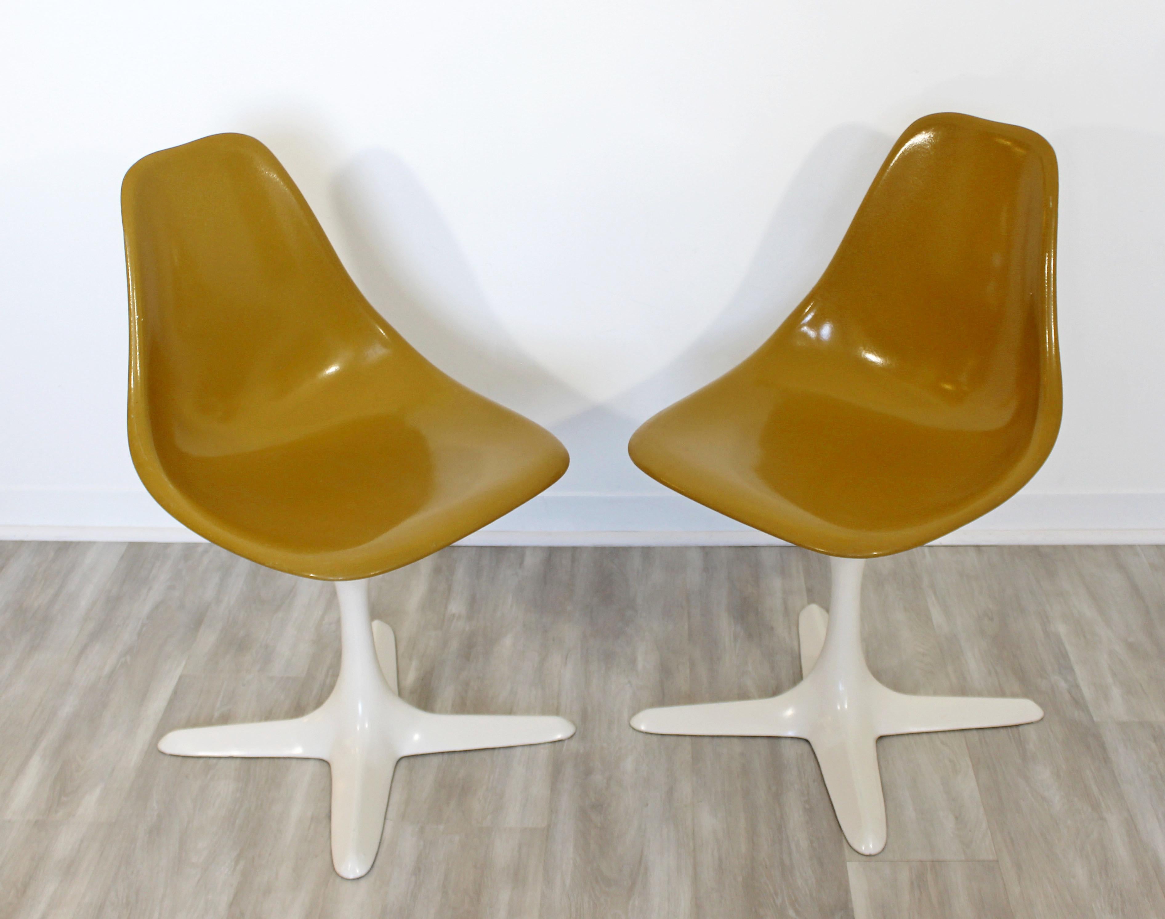 Mid-Century Modern Burke Set of 4 Tulip Propeller Side Dining Chairs, 1960s In Good Condition In Keego Harbor, MI