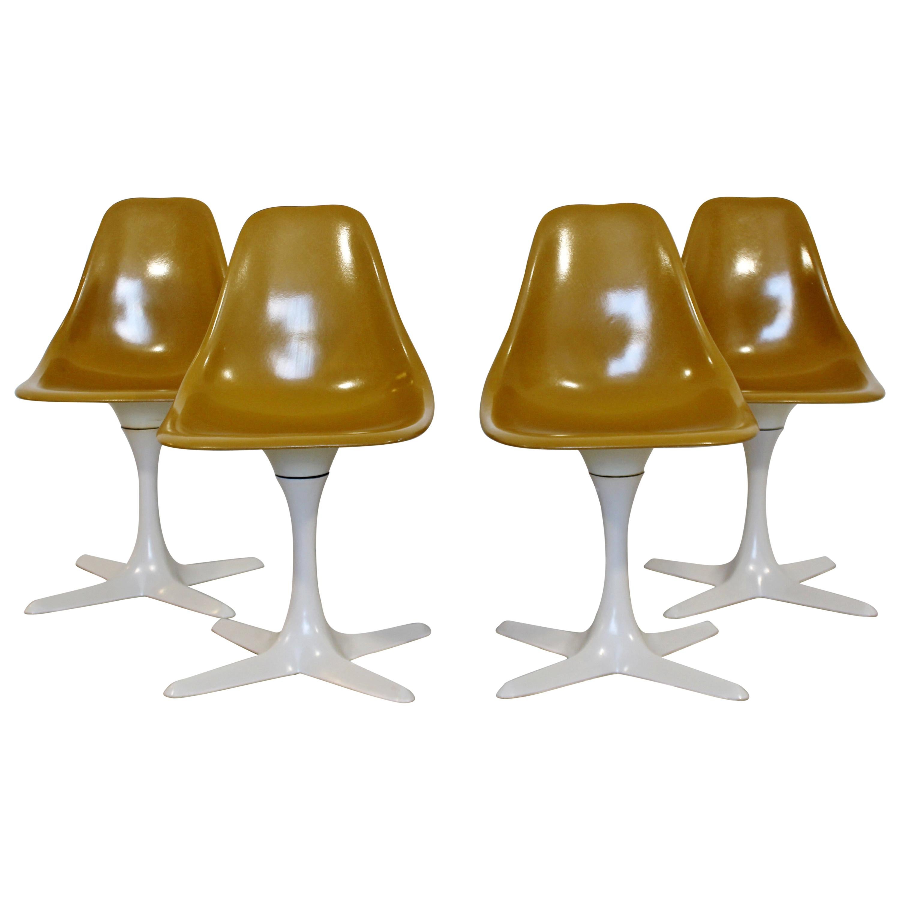 Mid-Century Modern Burke Set of 4 Tulip Propeller Side Dining Chairs, 1960s