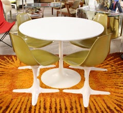 Mid-Century Modern Burke Tulip Propeller Dining Dinette Set Table 4 Chairs 1960s