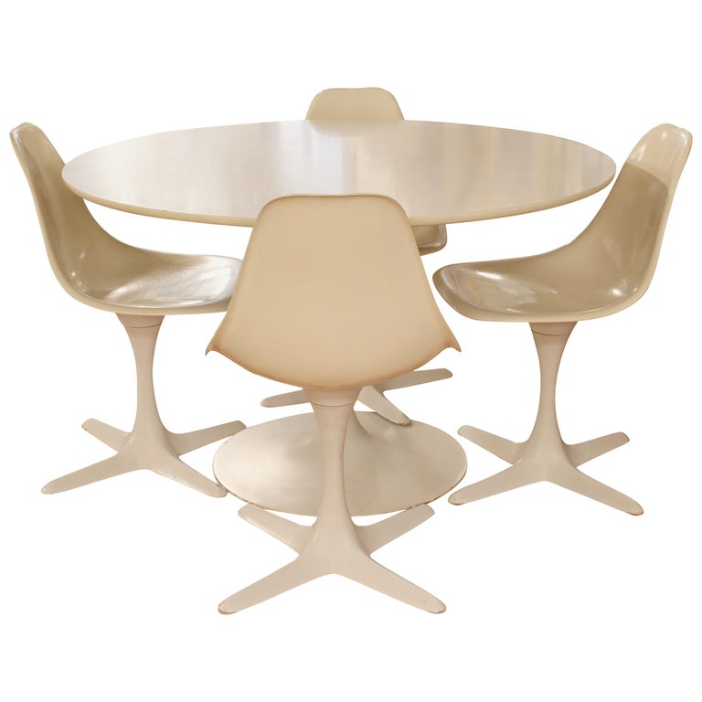 MidCentury Modern Burke Tulip Propeller Dining Set Table 4