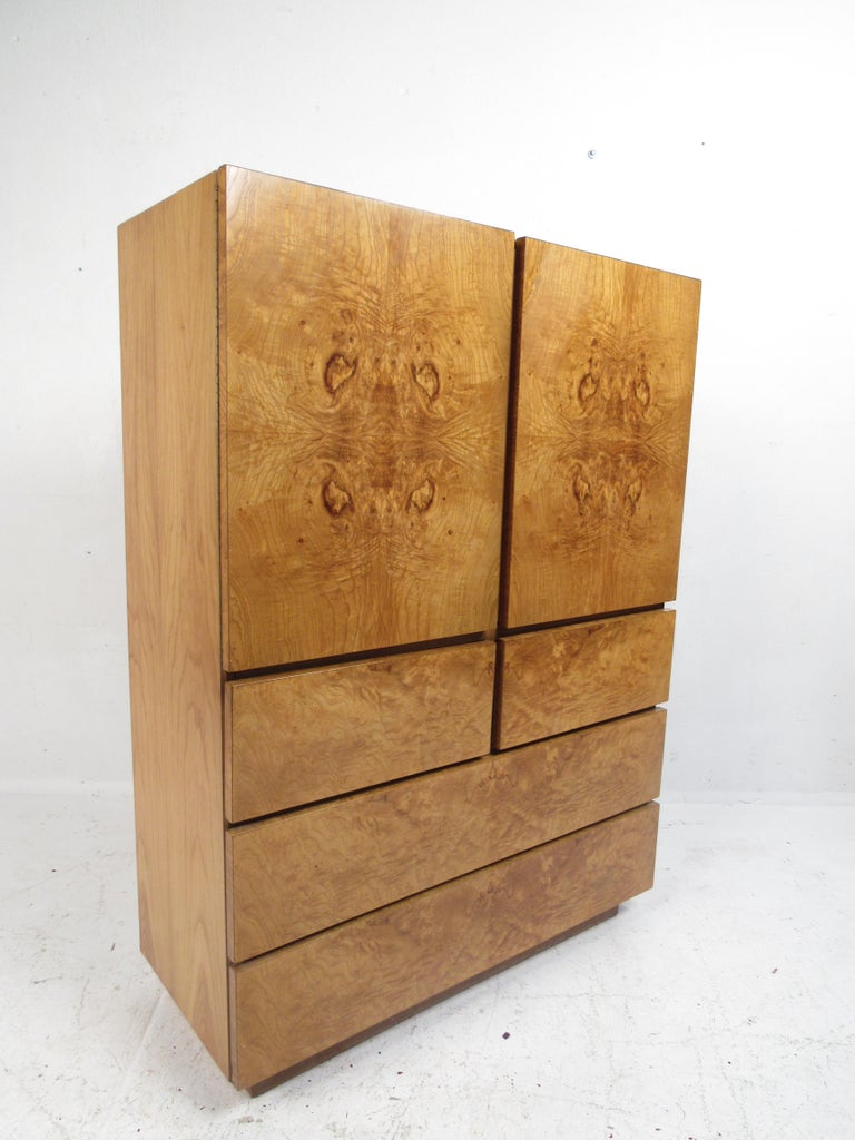MidCentury Modern Burl Bedroom Set by Lane Furniture at 1stDibs
