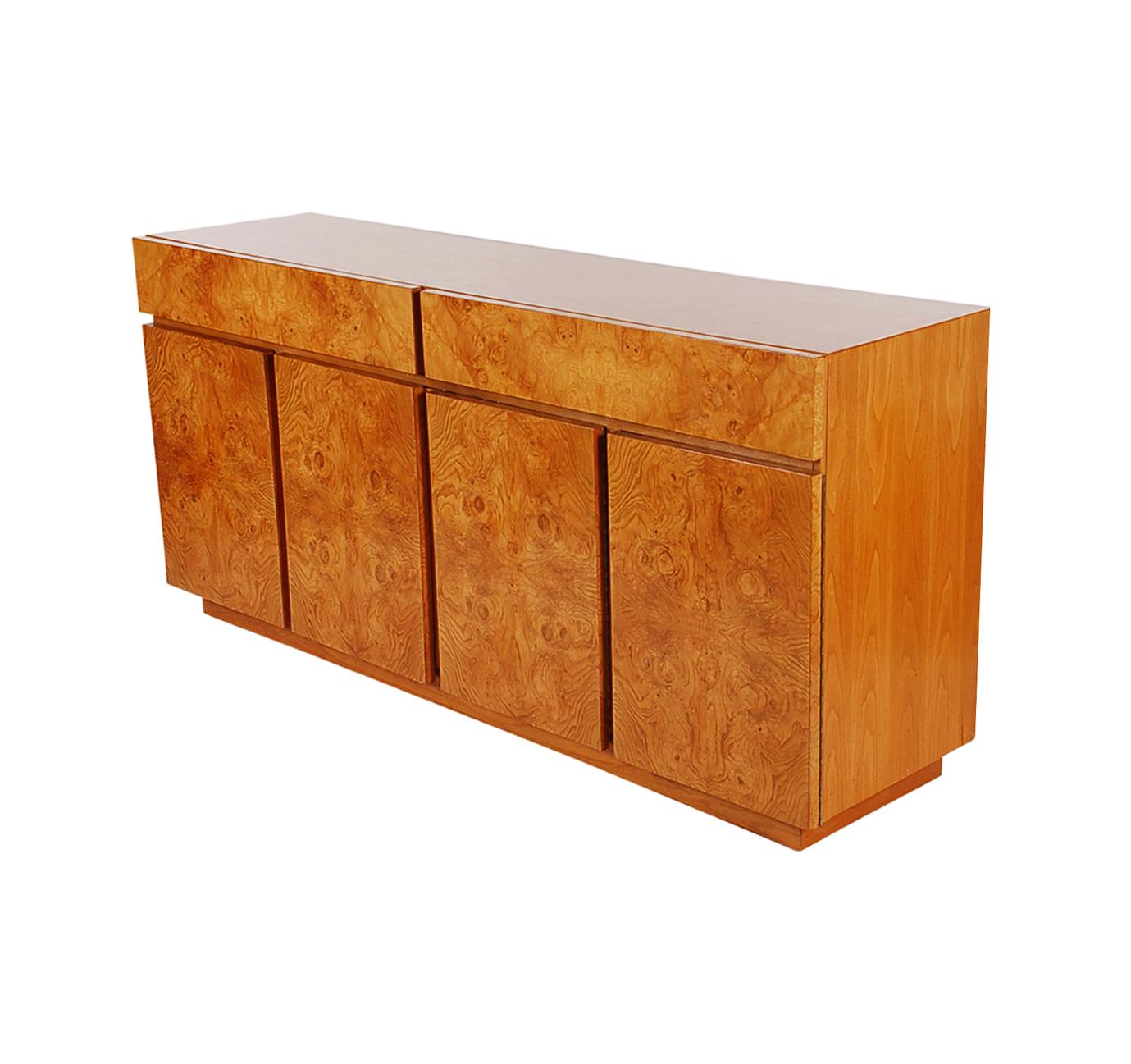 American Mid-Century Modern Burl Cabinet or Credenza by Roland Carter for Lane