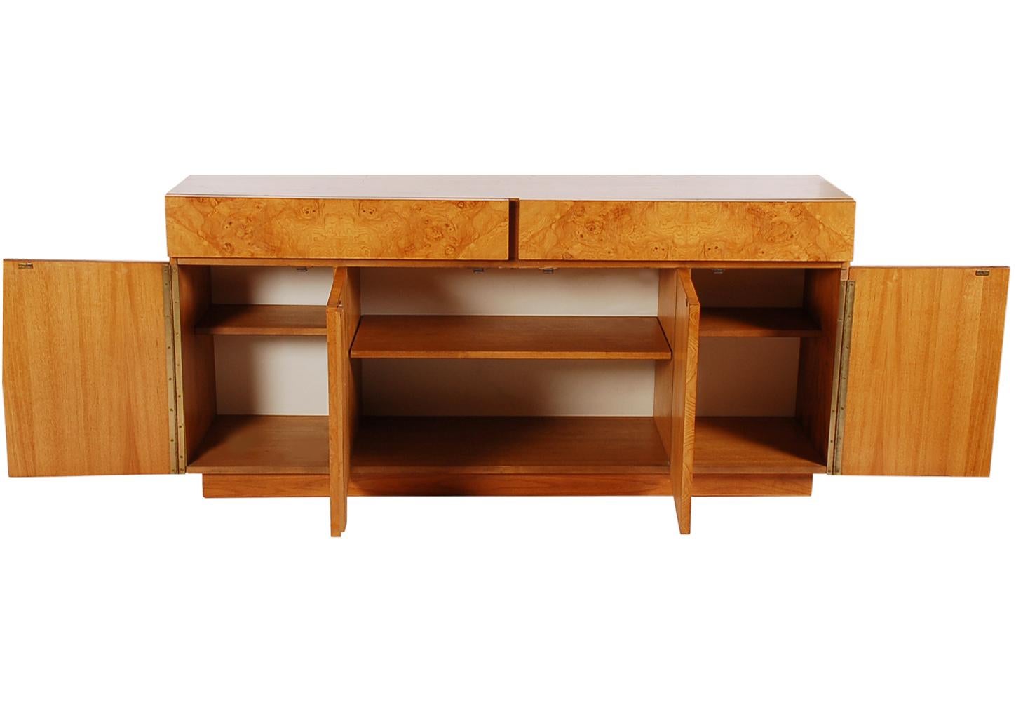 Late 20th Century Mid-Century Modern Burl Cabinet or Credenza by Roland Carter for Lane