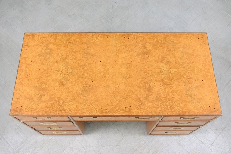 American Mid-Century Modern Campaign Executive Desk For Sale