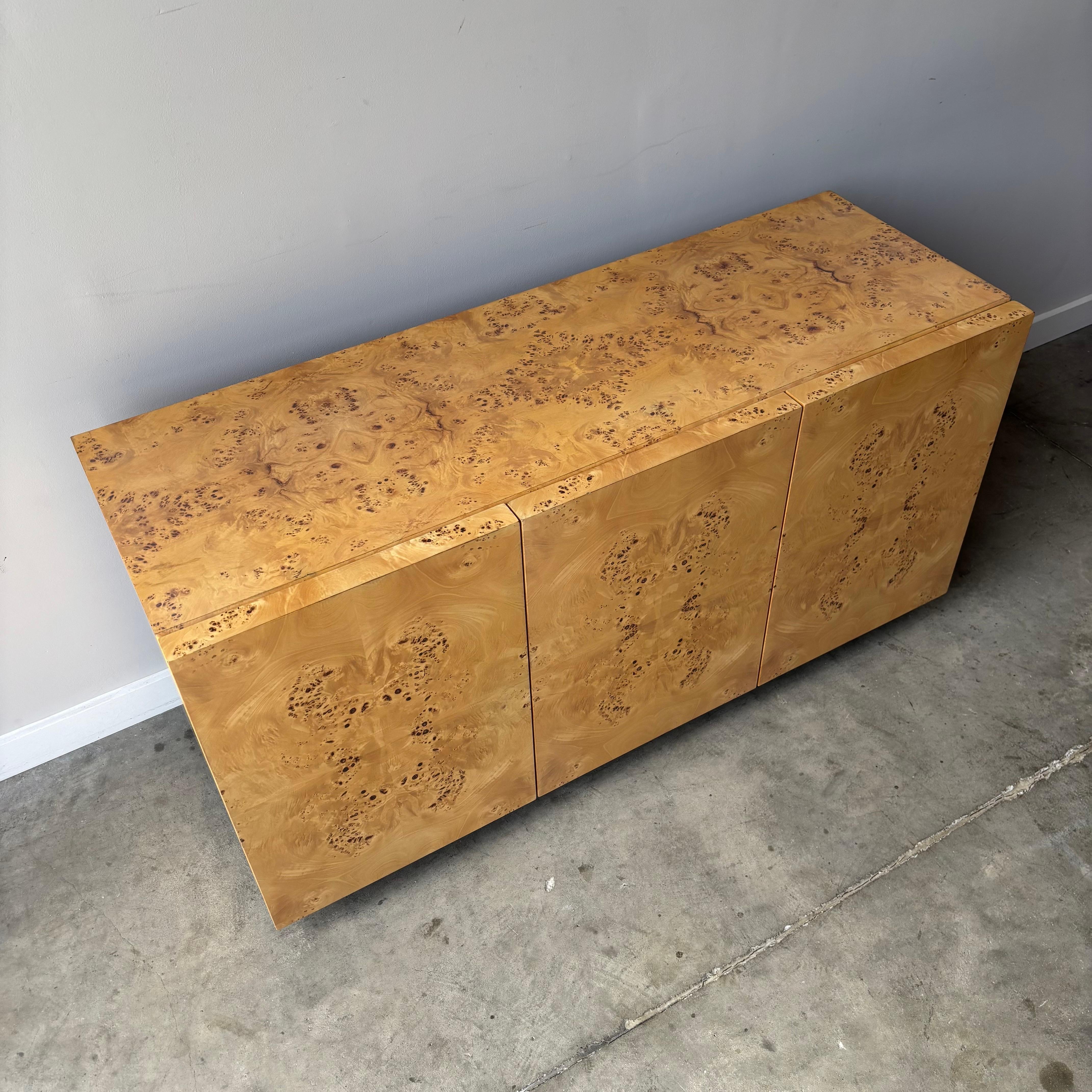 20th Century Mid Century Modern Burl Credenza by Arthur Umanoff For Sale