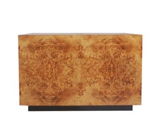 Mid-Century Modern Burl Cube Coffee Table or Large Side Table by Milo Baughman
