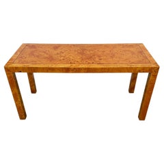 Mid-Century Modern Burl Parsons Console Table, Sofa Table or Low Profile Desk