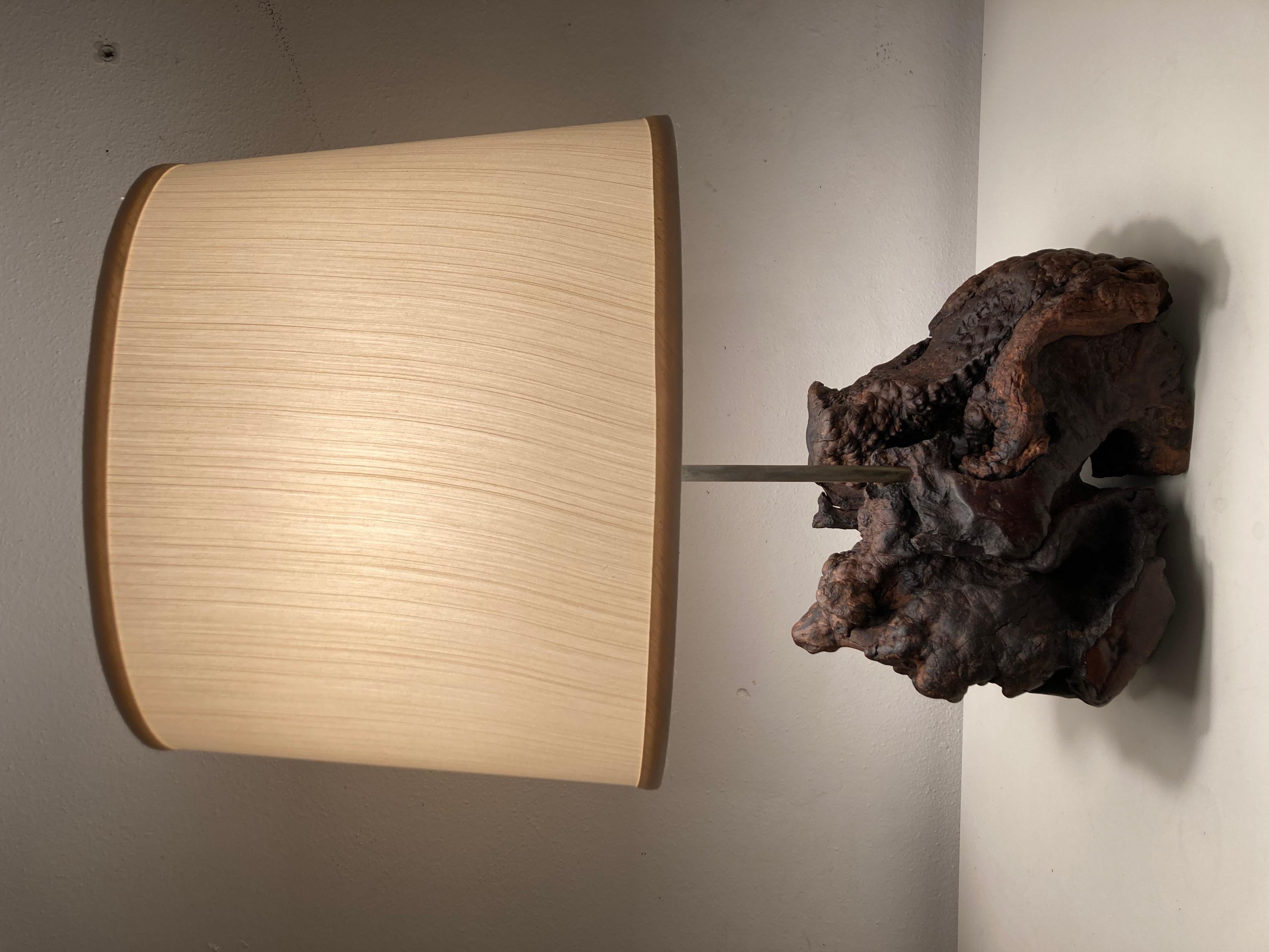 Mid-20th Century Mid Century Modern Burl Table Lamp 1960s