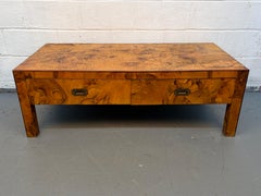 Mid-Century Modern Burl Veneer Coffee Table