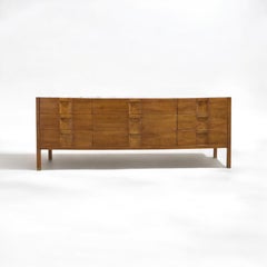 Mid-Century Modern Burl Walnut Credenza / Cabinet By Lane Furniture