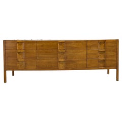 Mid-Century Modern Burl Walnut Credenza / Cabinet By Lane Furniture