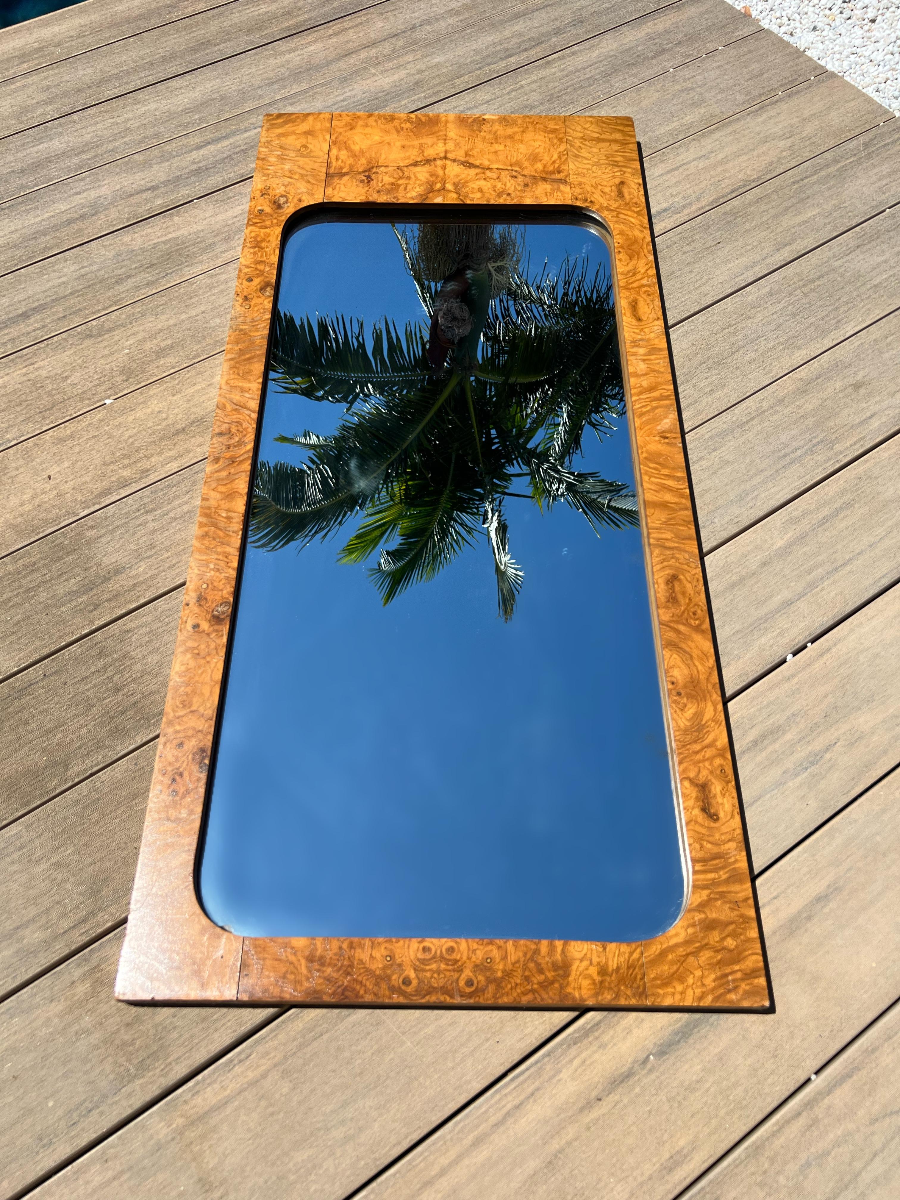 Mid-Century Modern Burl Wood « Alpha » Mirror by Lane, Early 1970s 5