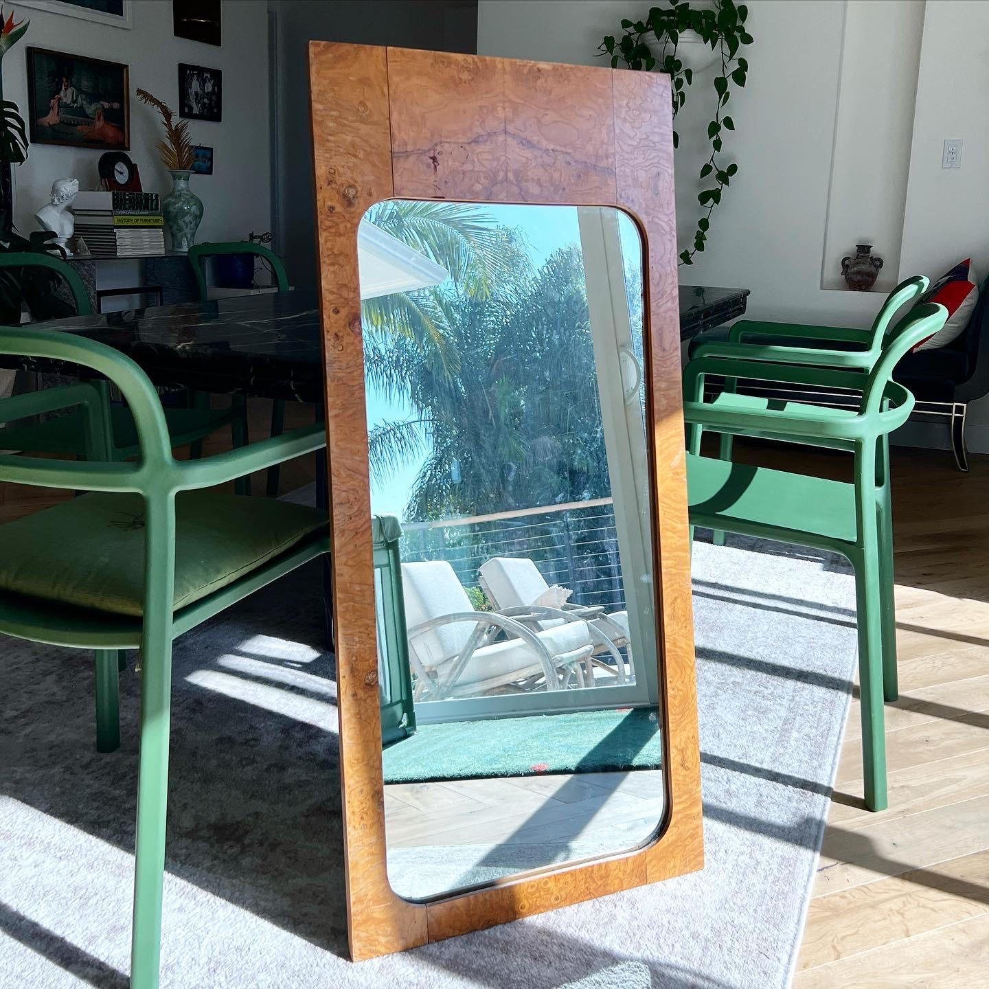 Mid-Century Modern Burl Wood « Alpha » Mirror by Lane, Early 1970s 6