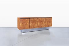 Crédence moderne du milieu du siècle en Wood Wood et chrome par Biltrite