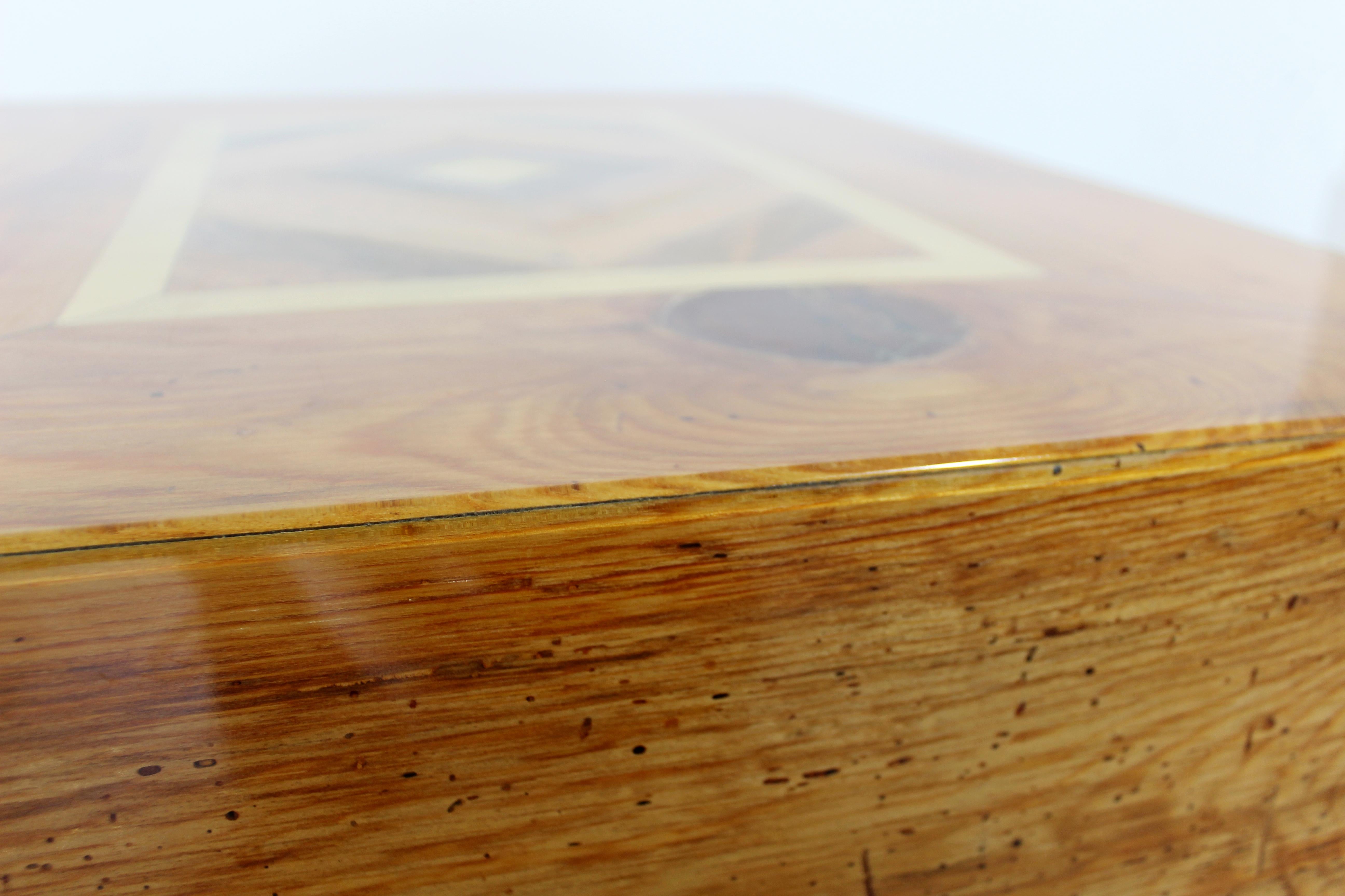 Mid-Century Modern Burl Wood Brass Side End Coffee Cube Table Baughman Style 3