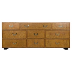 Mid Century Modern Burl Wood Campaign Dresser by John Widdicomb, c1960s