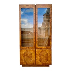 Mid Century Modern Burl Wood China Cabinet by Lane Furniture. Circa 1960s
