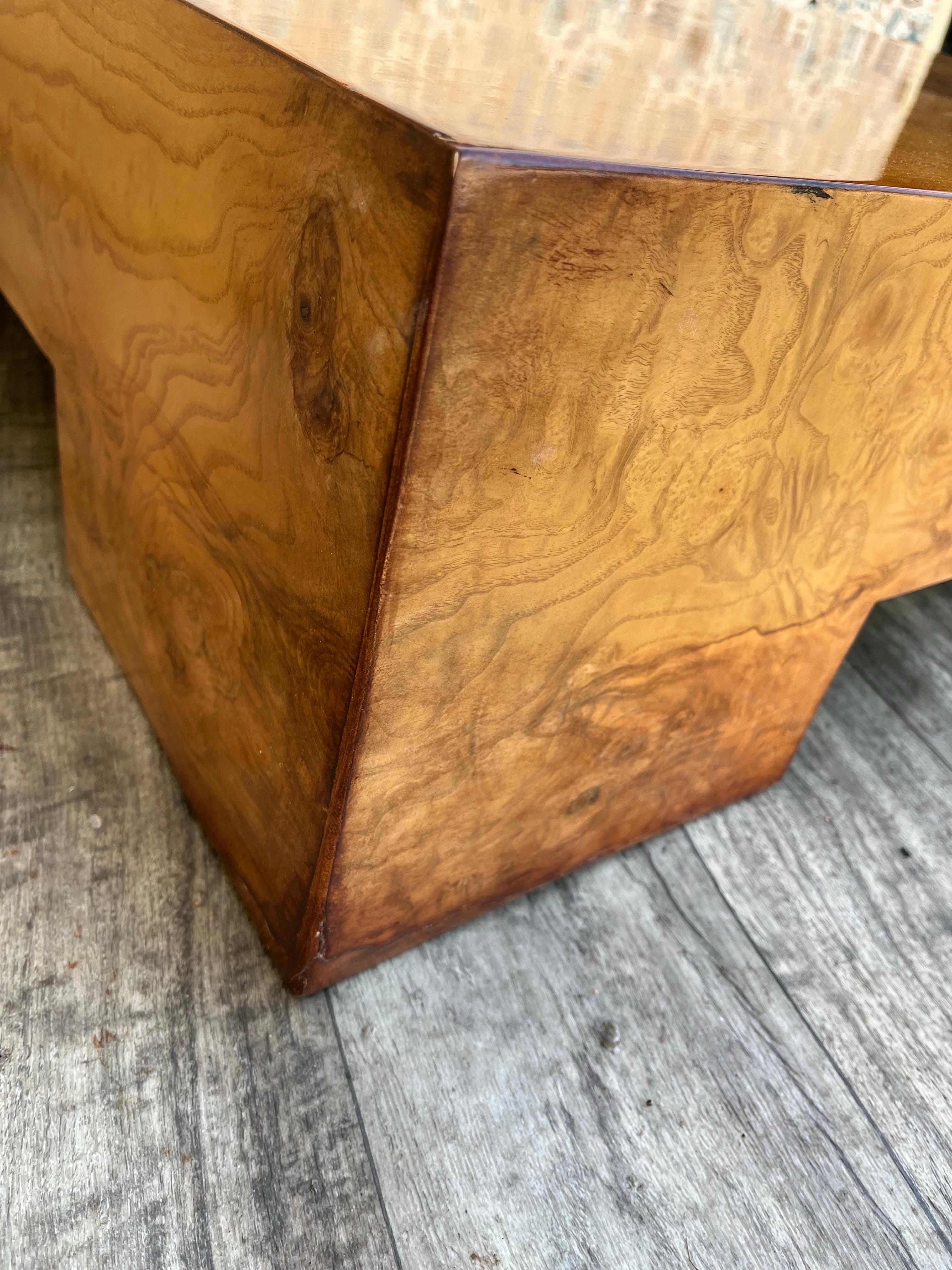Mid Century Modern Burl Wood Coffee Table Attributed to Milo Baughman. C. 1970s For Sale 7