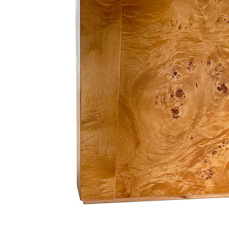 20th Century Mid-Century Modern Burl Wood Console Parsons Sofa after Milo Baughman