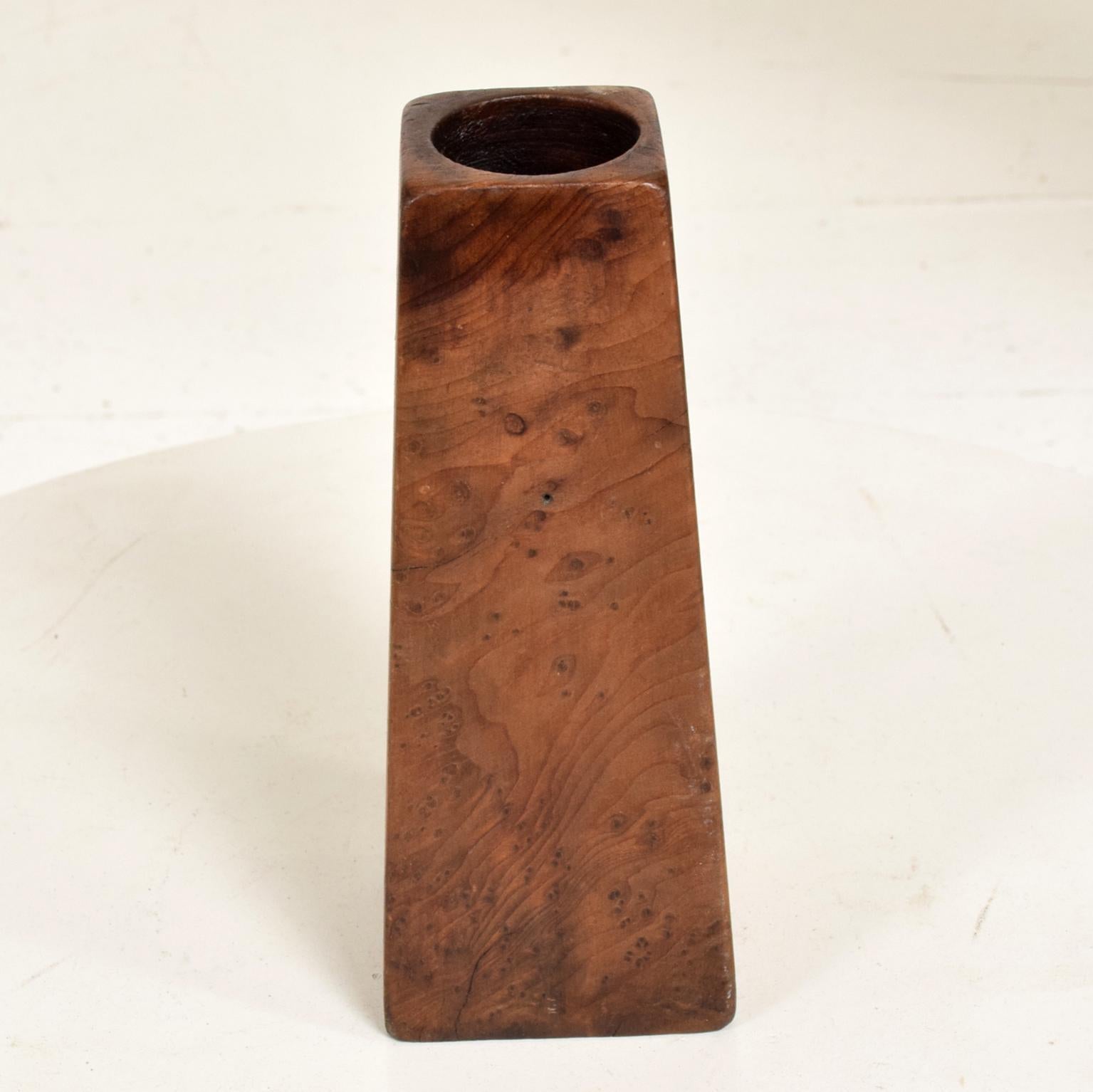 Mid-Century Modern Burl Wood Craftsmanship Candleholder In Good Condition In Chula Vista, CA