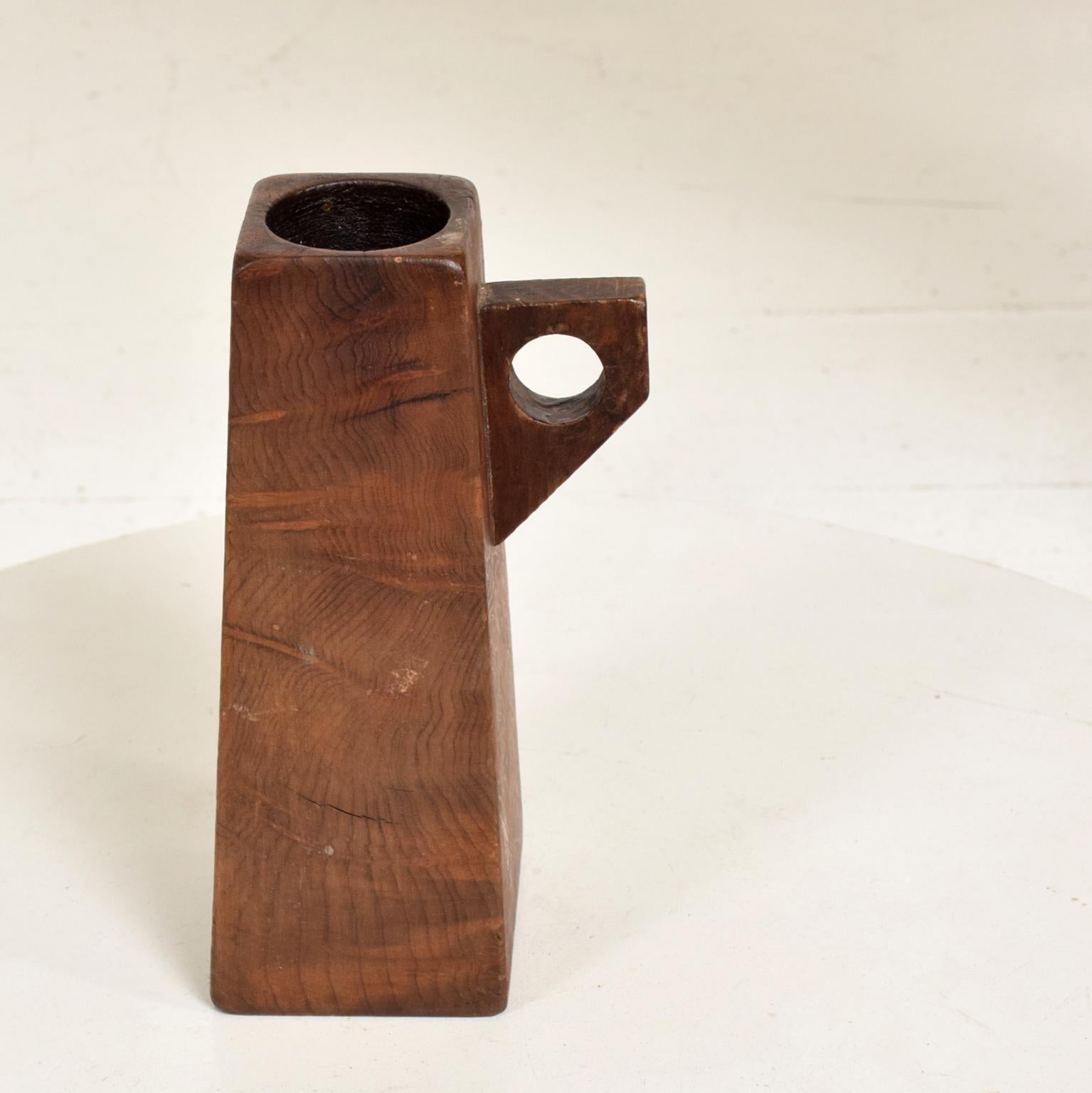 Other Mid-Century Modern Burl Wood Craftsmanship Candleholder