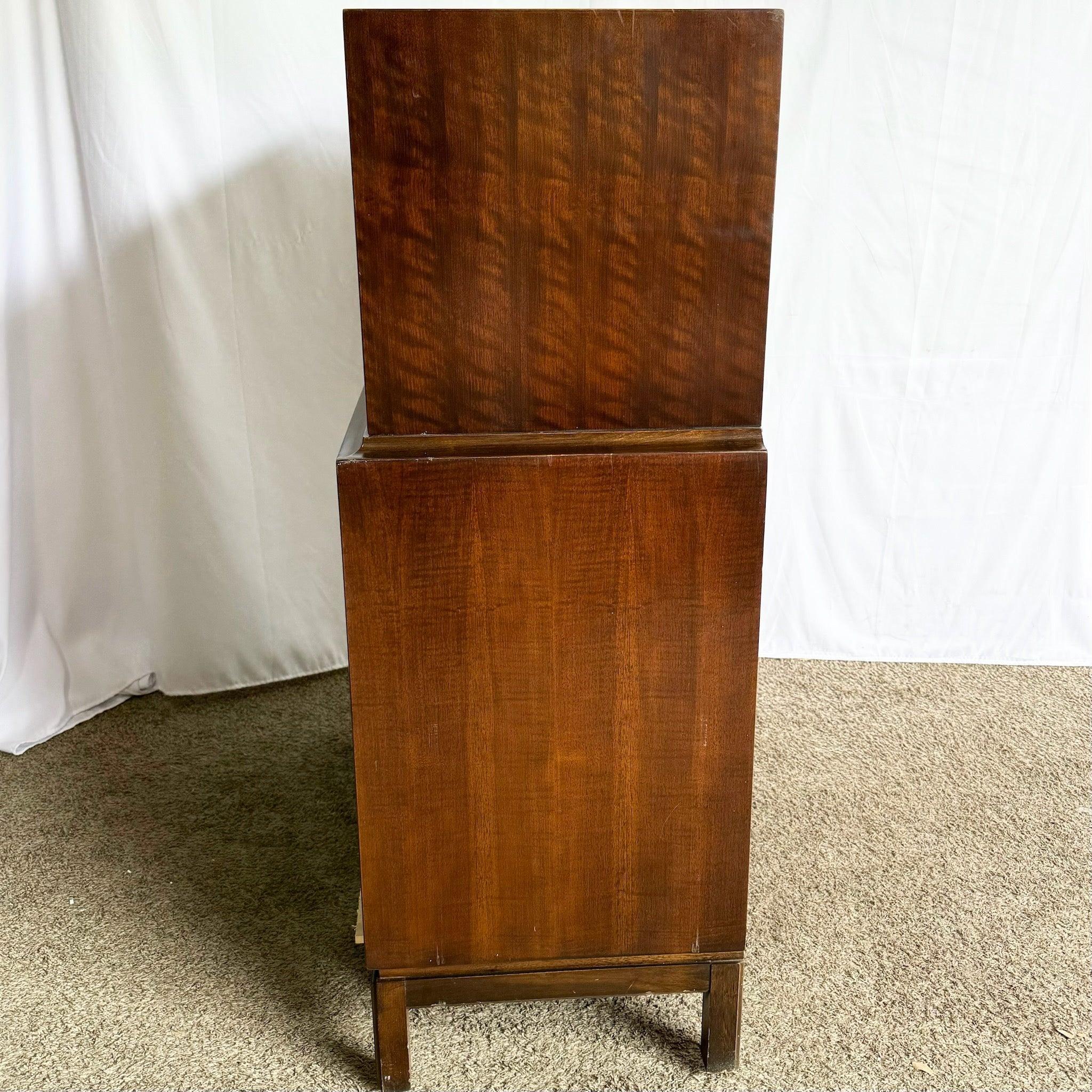 20th Century Mid Century Modern Burl Wood Highboy Dresser by Thomasville For Sale