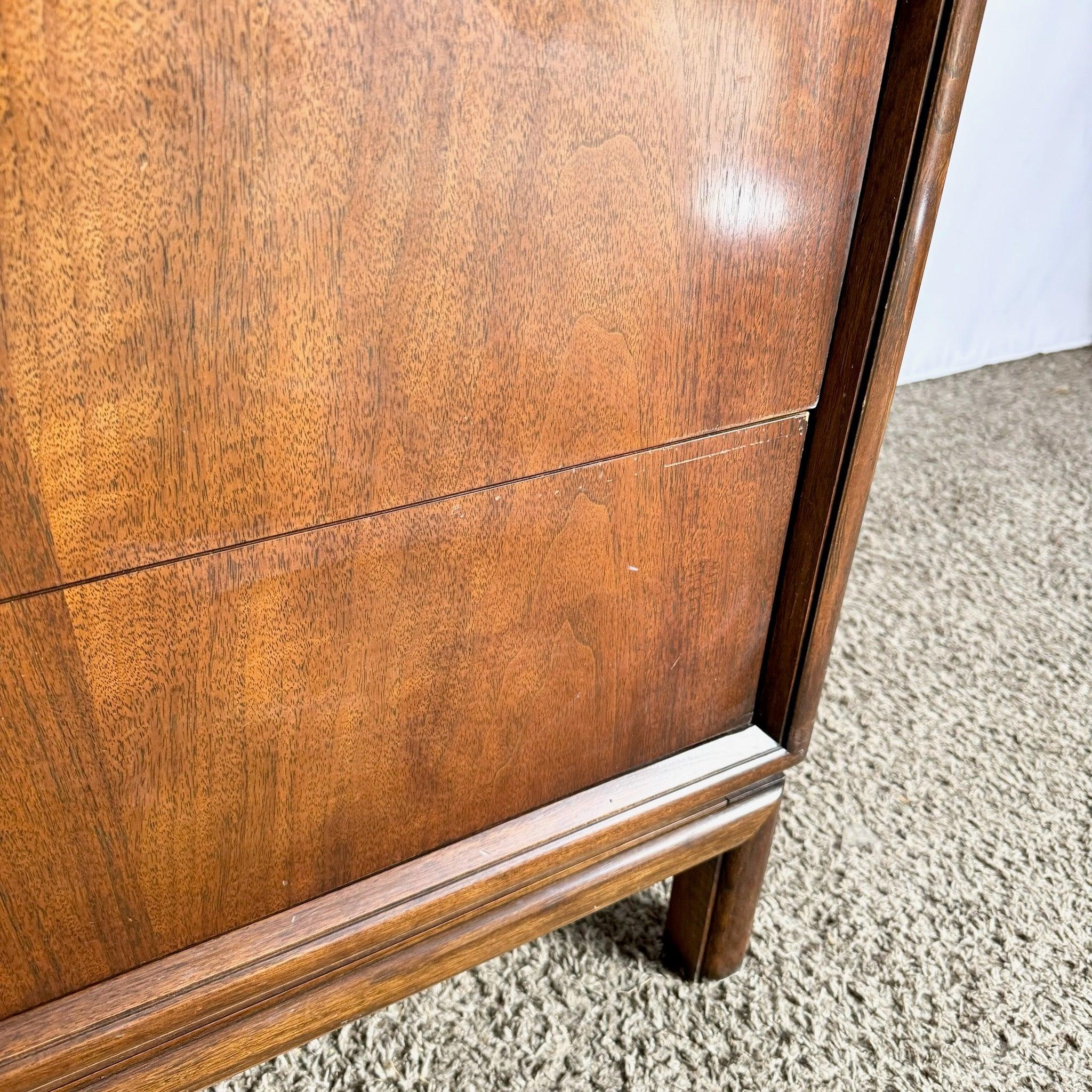 Mid Century Modern Burl Wood Highboy Dresser by Thomasville For Sale 3