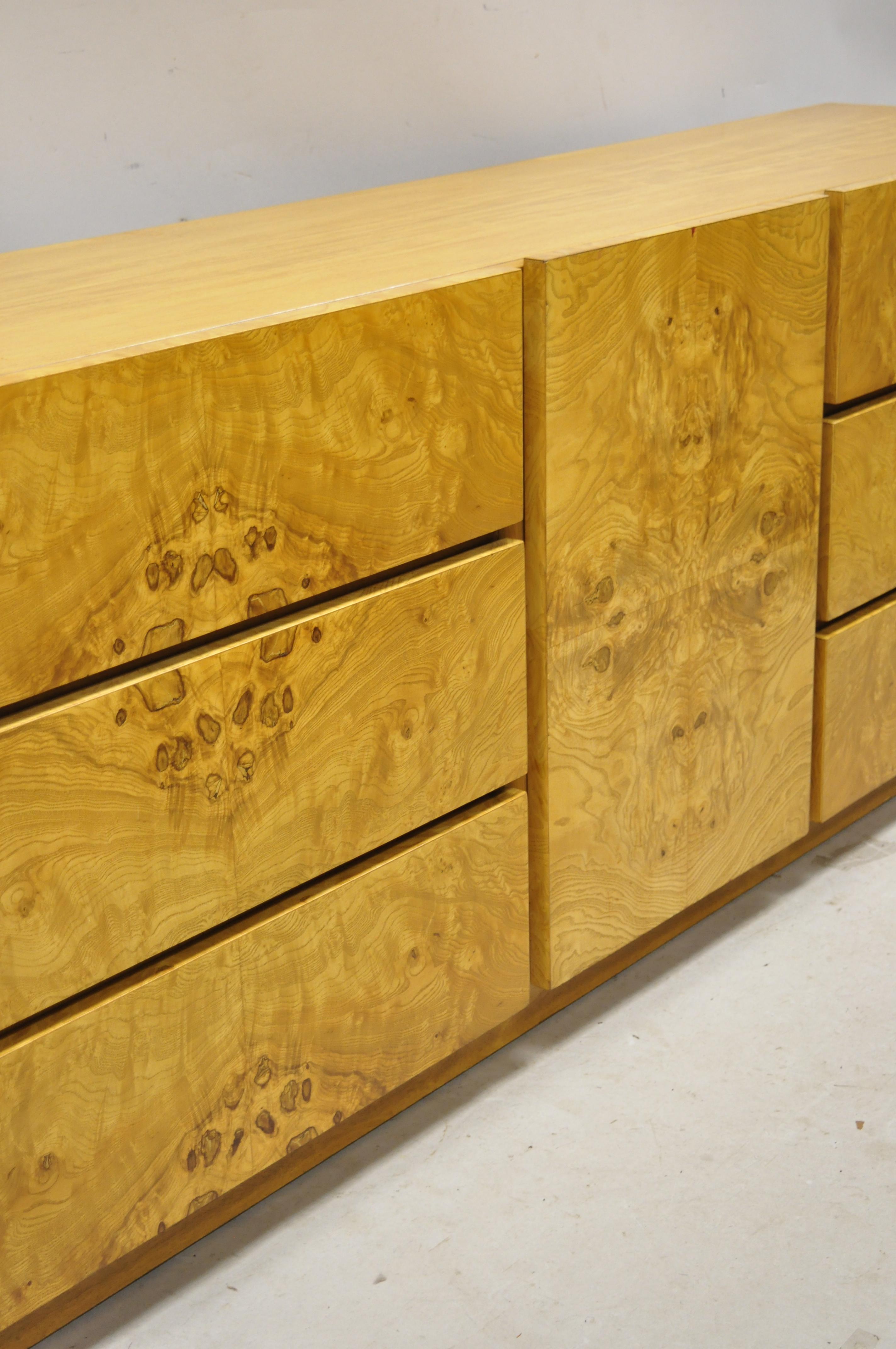 Mid-Century Modern Burl Wood Long Dresser Credenza Cabinet by Lane Furniture 6