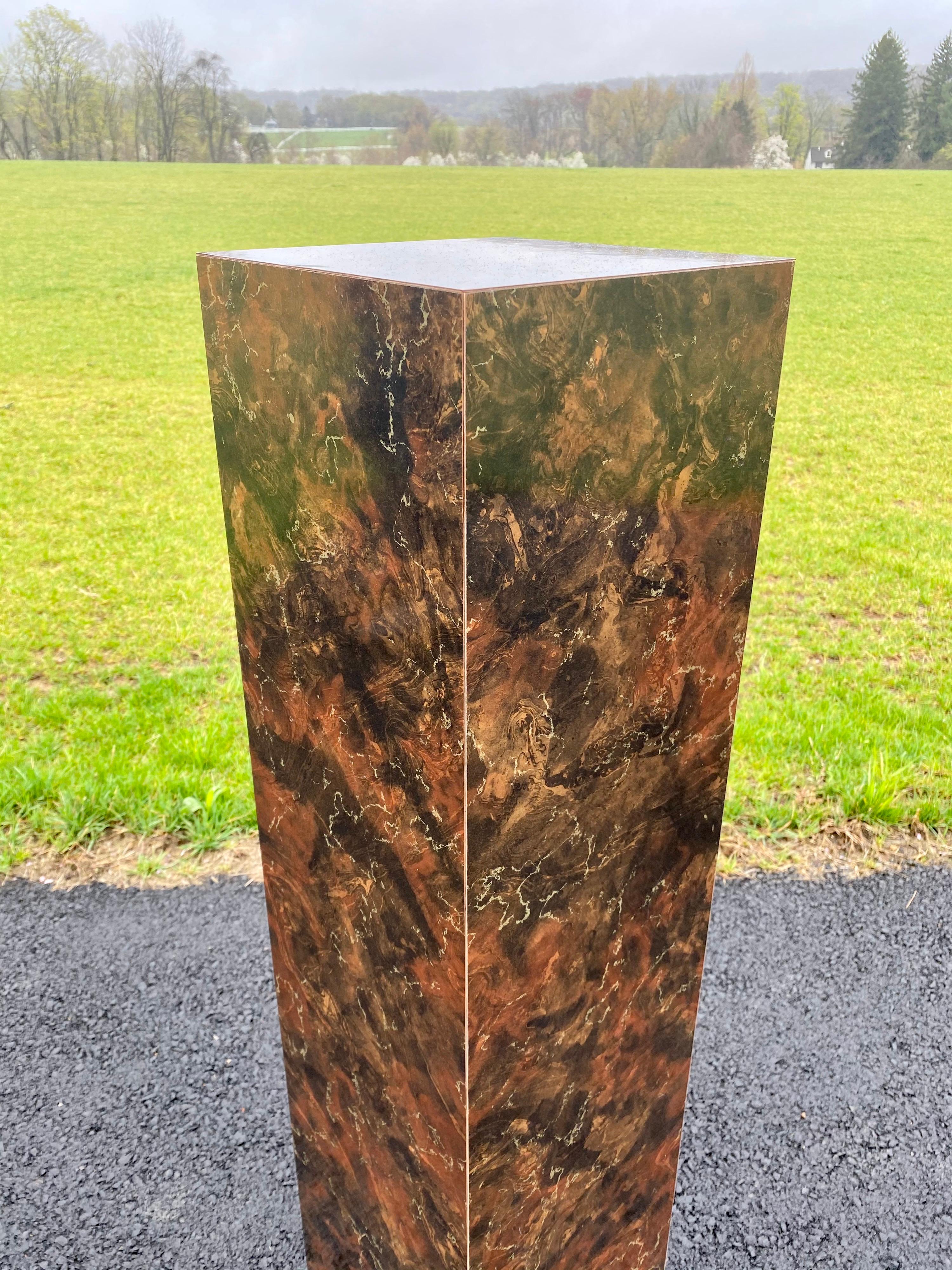 Mid-Century Modern Burl Wood Milo Baughman Style Column Pedestal Display Stand  For Sale 6