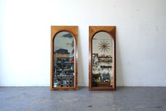 Mid-Century Modern Burl Wood Mirrors Thomasville Arched' series