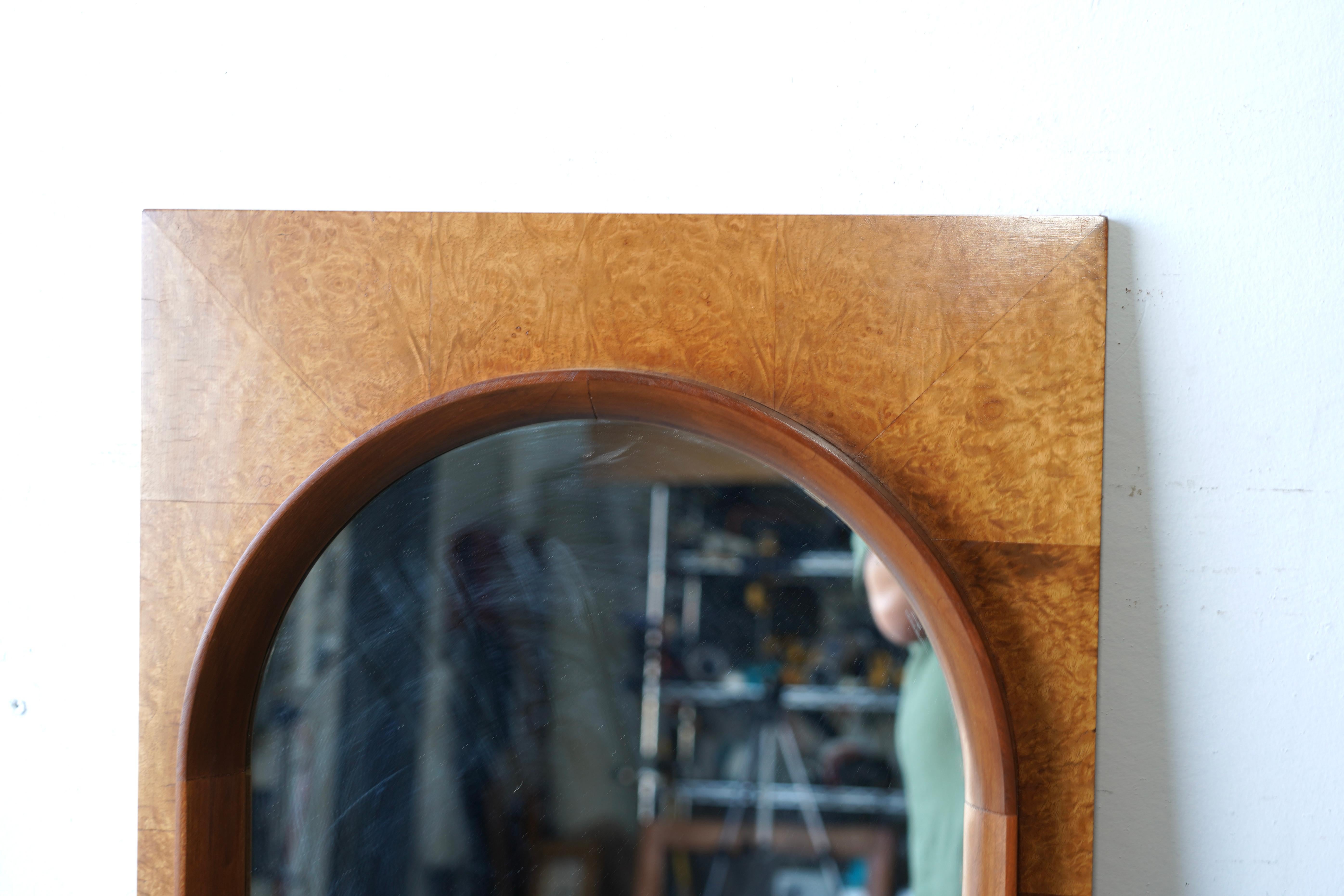 Mid-Century Modern Burl Wood Mirrors Thomasville Arched' series In Good Condition In Las Vegas, NV